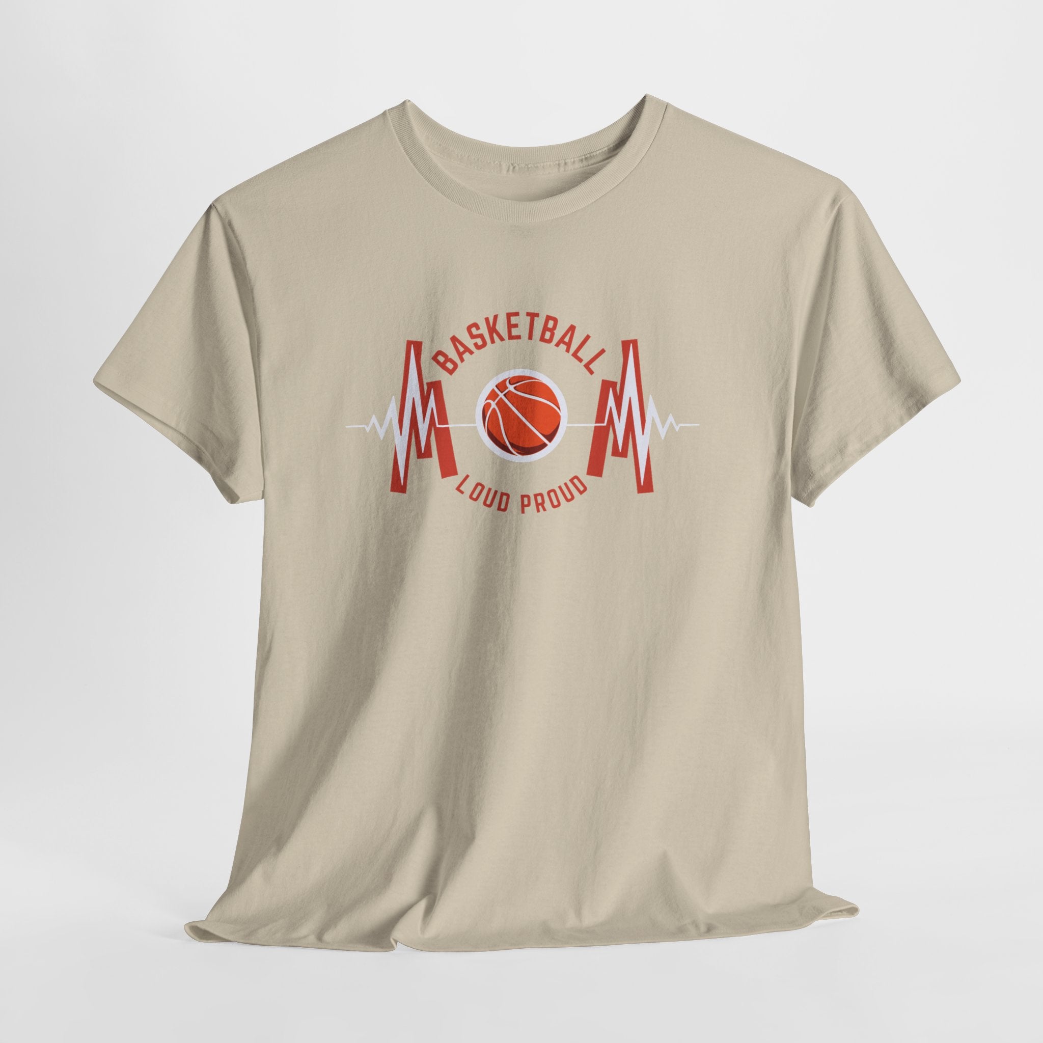 Basketball Mom Loud Proud Tee — Heartbeat Hoop Graphic T‑Shirt