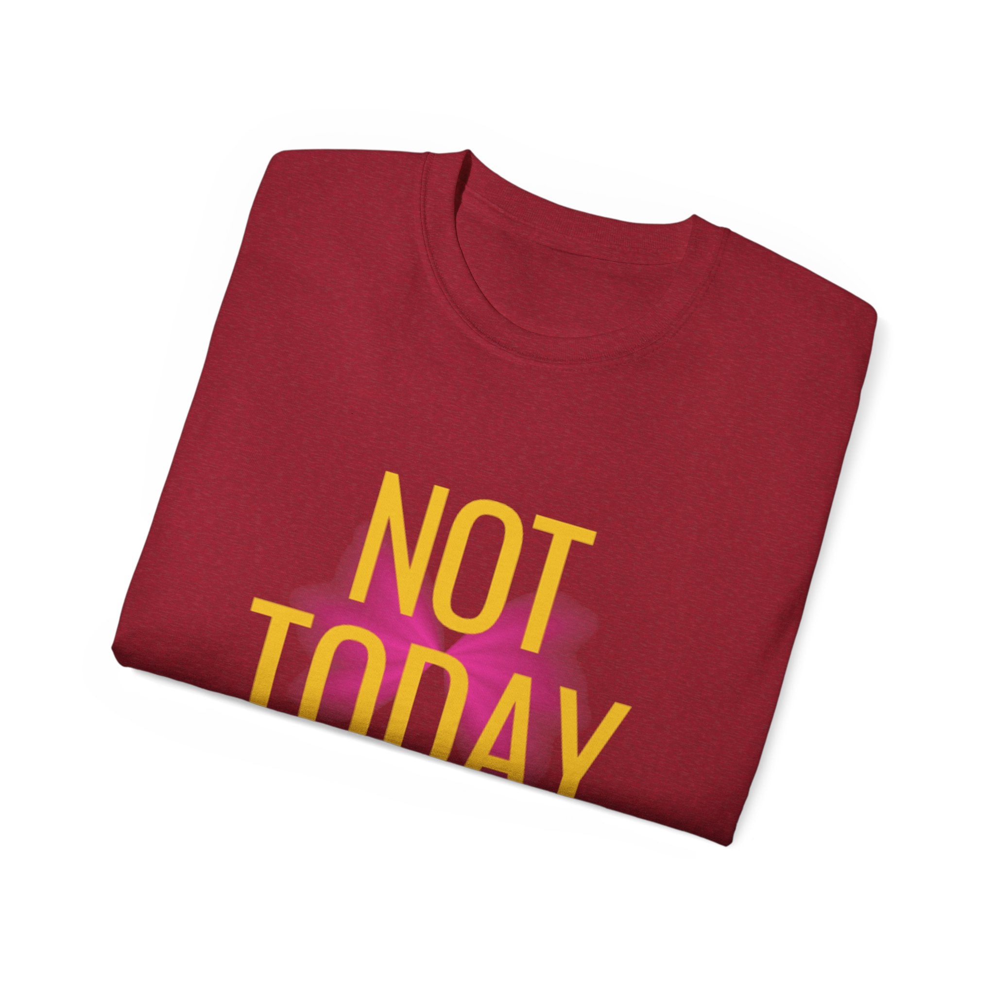 Not Today Cancer T-Shirt — Inspirational Cancer Awareness Tee with Pink Ribbon