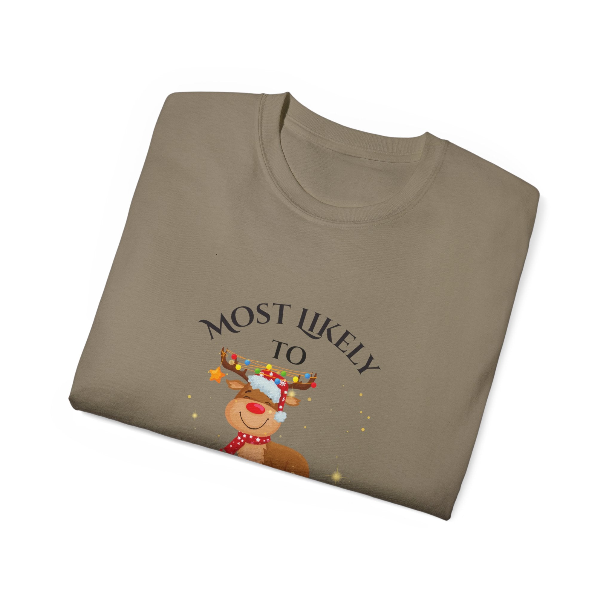 Most Likely to Trade My Sister for Gifts, Funny Holiday Unisex Cotton Tee, Perfect for Christmas, Family Gatherings, Unique Gift Idea