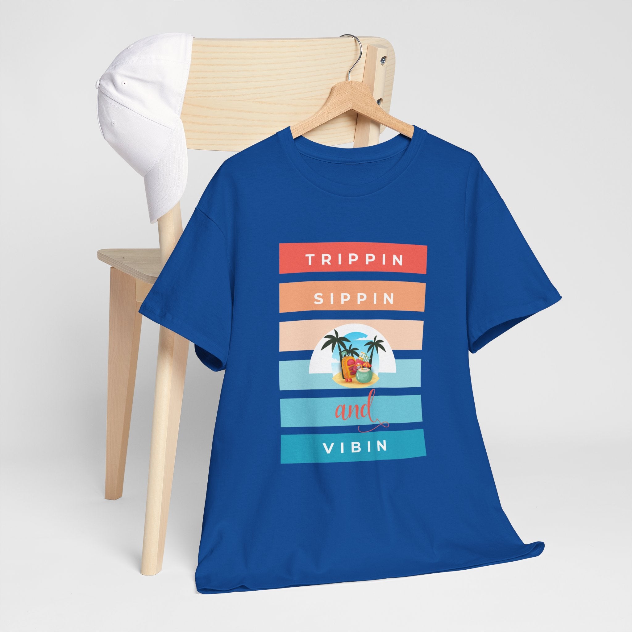Trippin Sippin and Vibin Tropical Tee