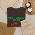 Most Likely to Be Sweet Twisted Christmas Candy Cane T-Shirt