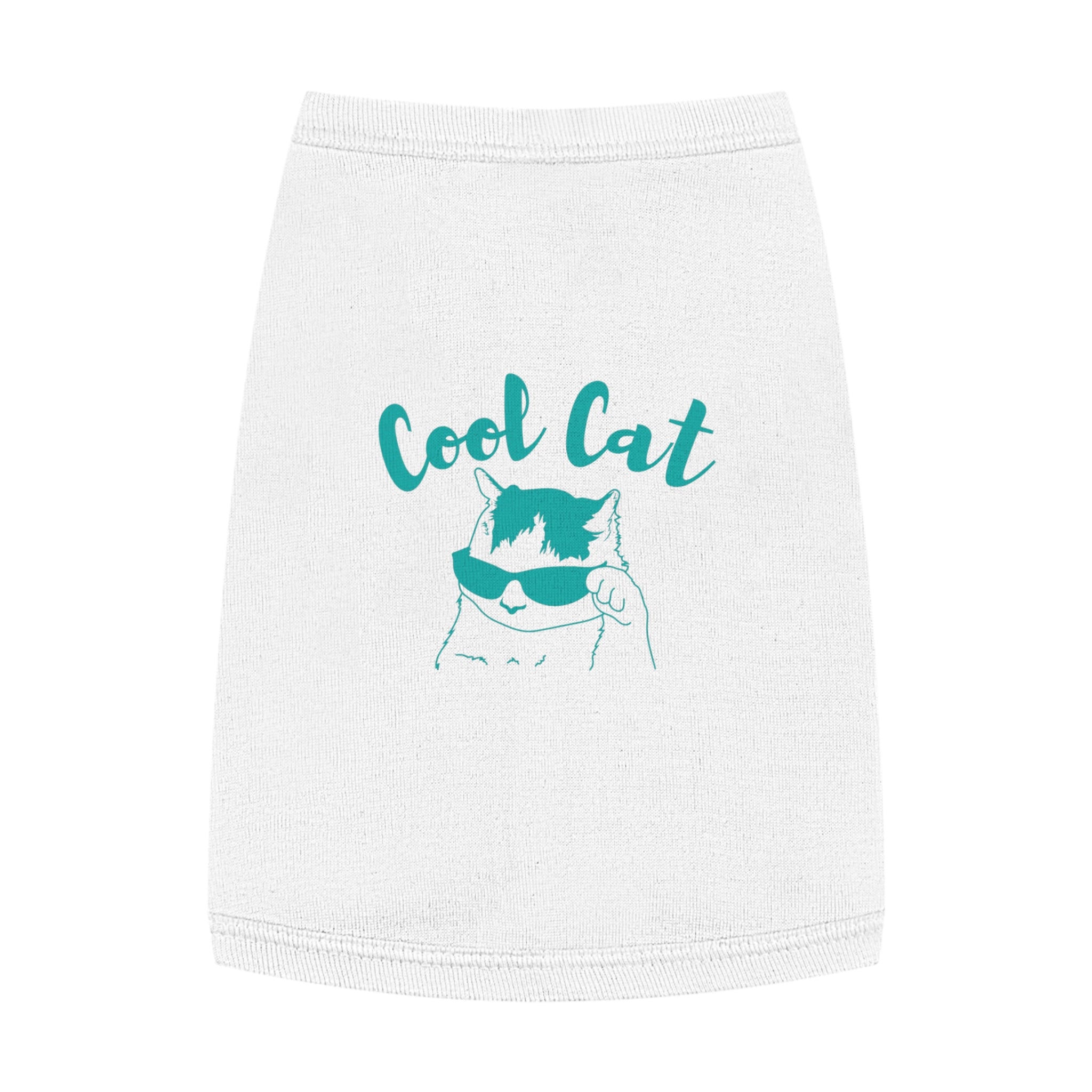 Cool Cat Pet Tank Top — Teal "Cool Cat" Graphic Dog & Cat Shirt