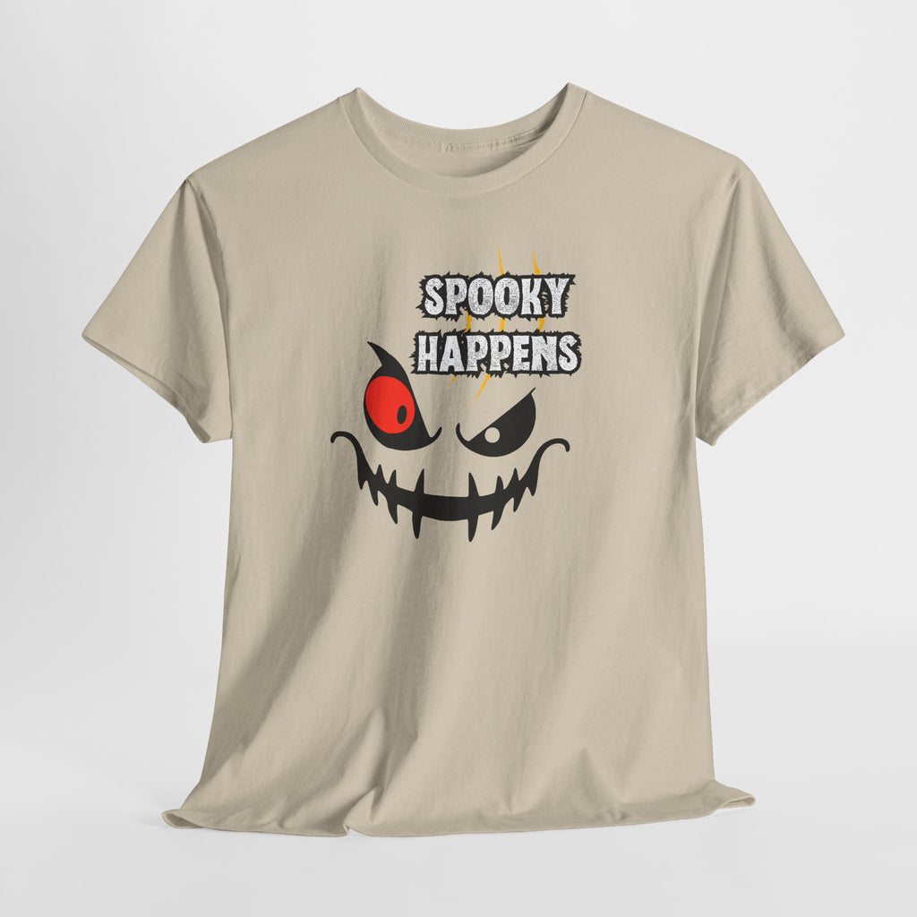 Spooky Happens Halloween T-Shirt — Creepy Jack-O'-Lantern Face Tee