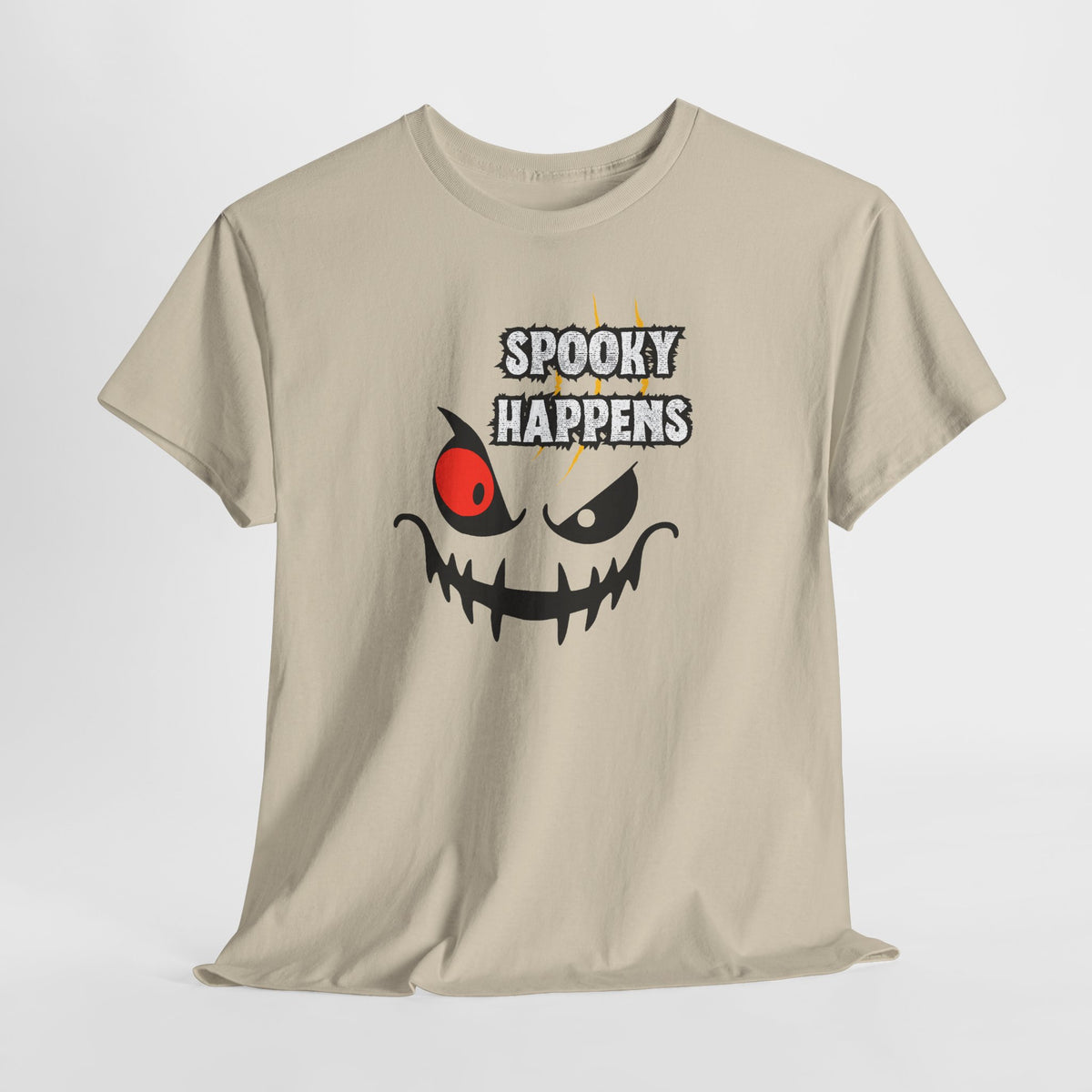 Spooky Happens Halloween T-Shirt — Creepy Jack-O'-Lantern Face Tee