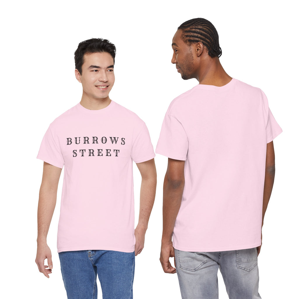 Burrows Street T‑Shirt — Minimalist Vintage Lettering Tee