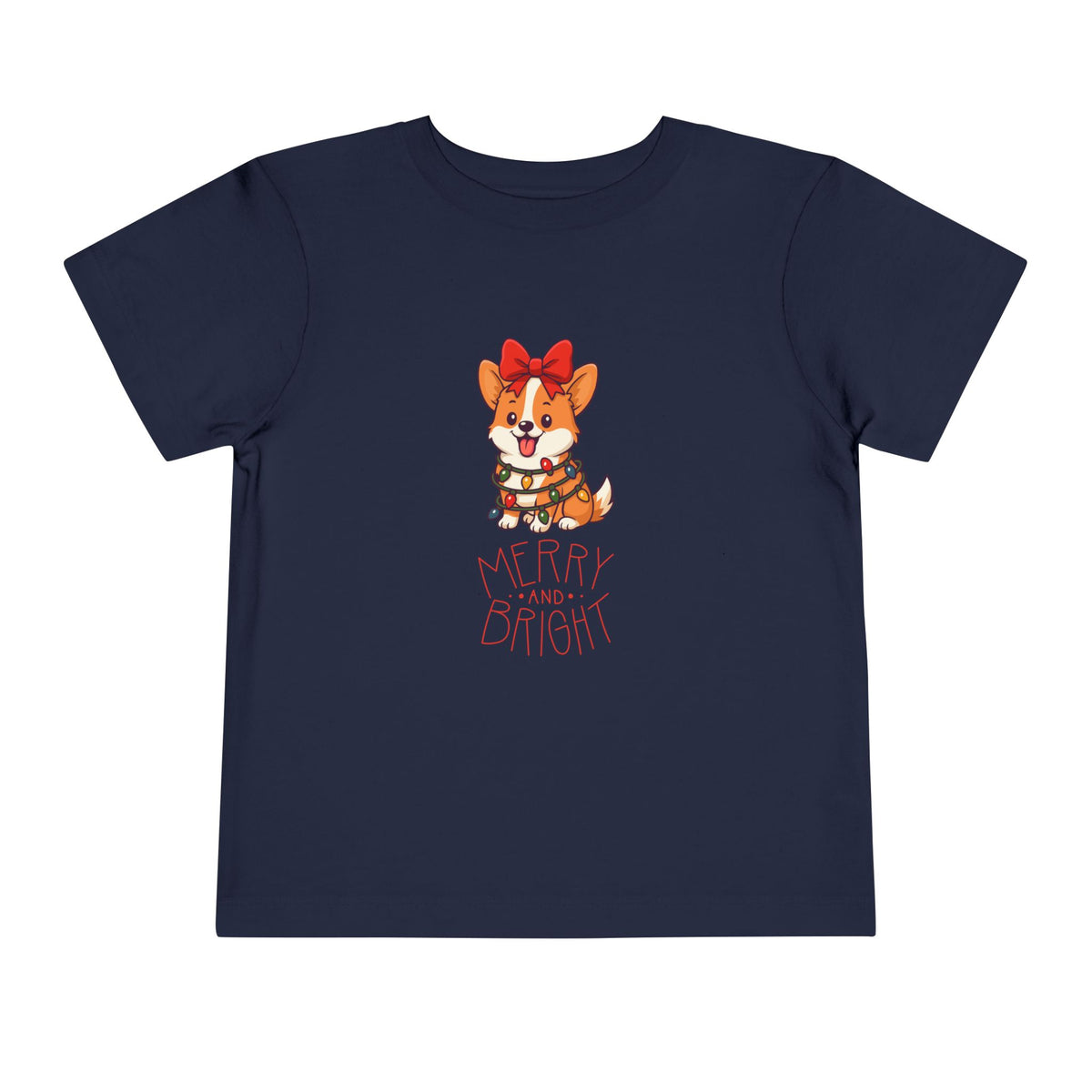 Merry and Bright Fox Christmas Toddler Short Sleeve Tee