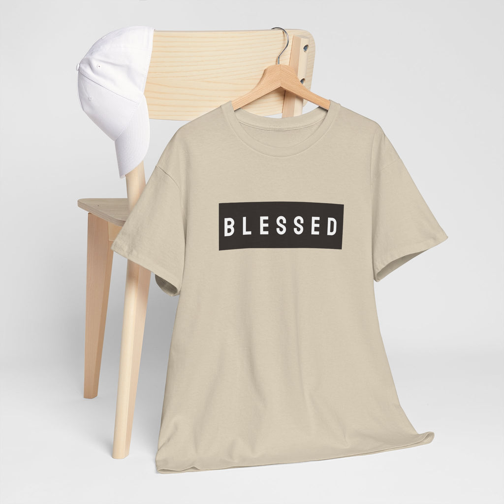 Blessed Box Logo T‑Shirt — Minimal Faith Graphic Tee