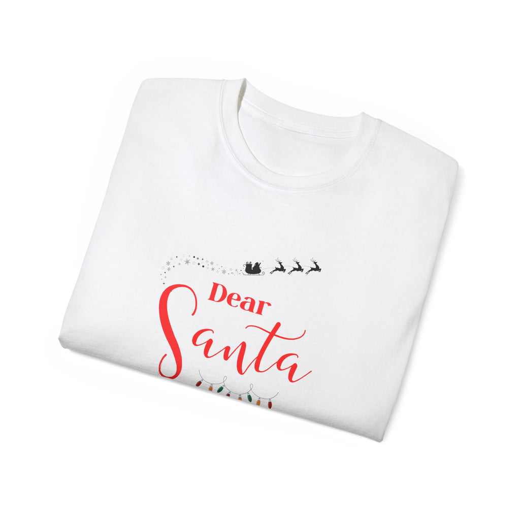 Dear Santa, Amazon Unisex Tee, Funny Christmas T-Shirt, Holiday Pajama Top, Gift for Him/Her, Santa Letter Shirt, Amazon Cart Humor