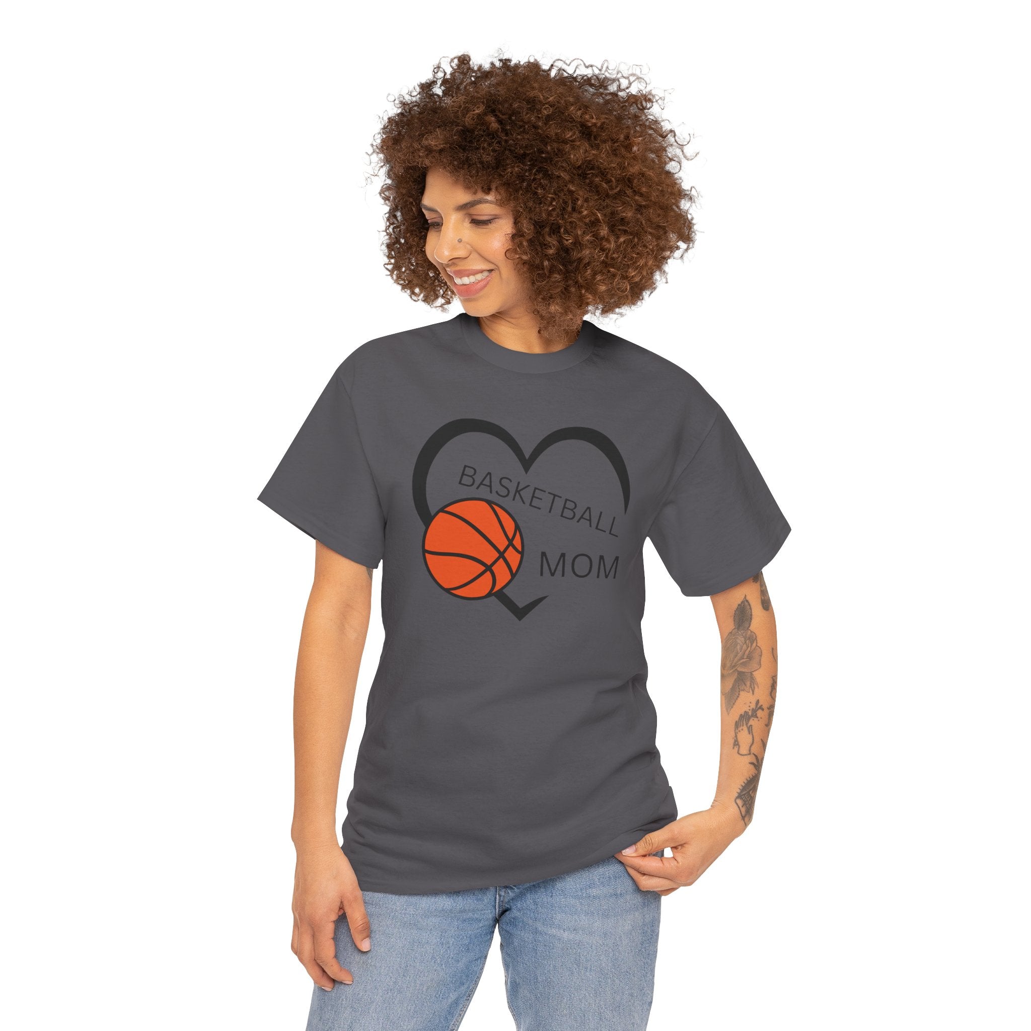 Basketball Mom T-Shirt – Heart & Basketball Design