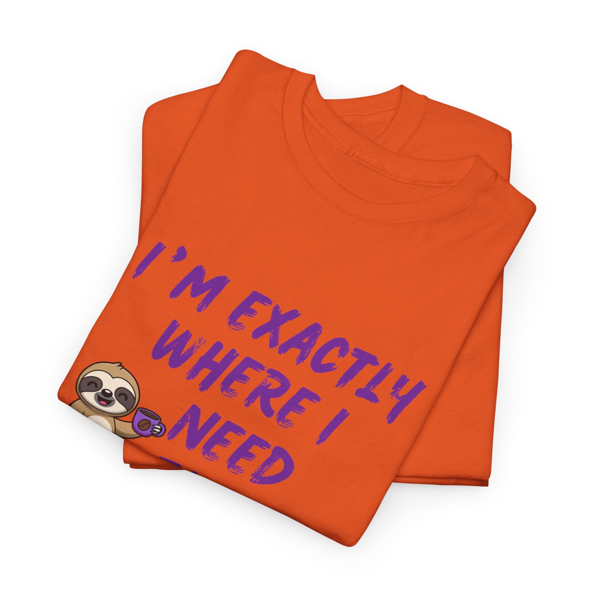 Sloth "I'm Exactly Where I Need to Be" Graphic Tee