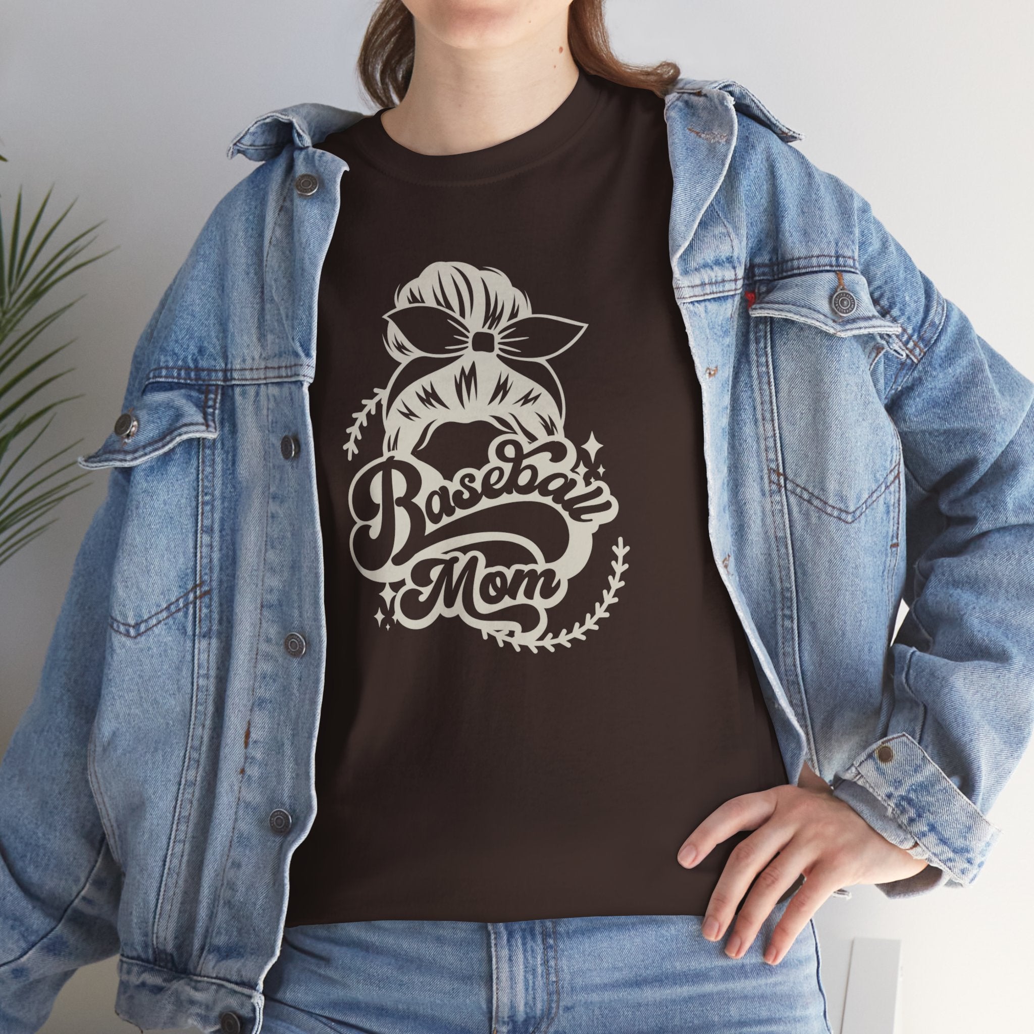 Baseball Mom Tee — Messy Bun Graphic Shirt for Proud Baseball Moms