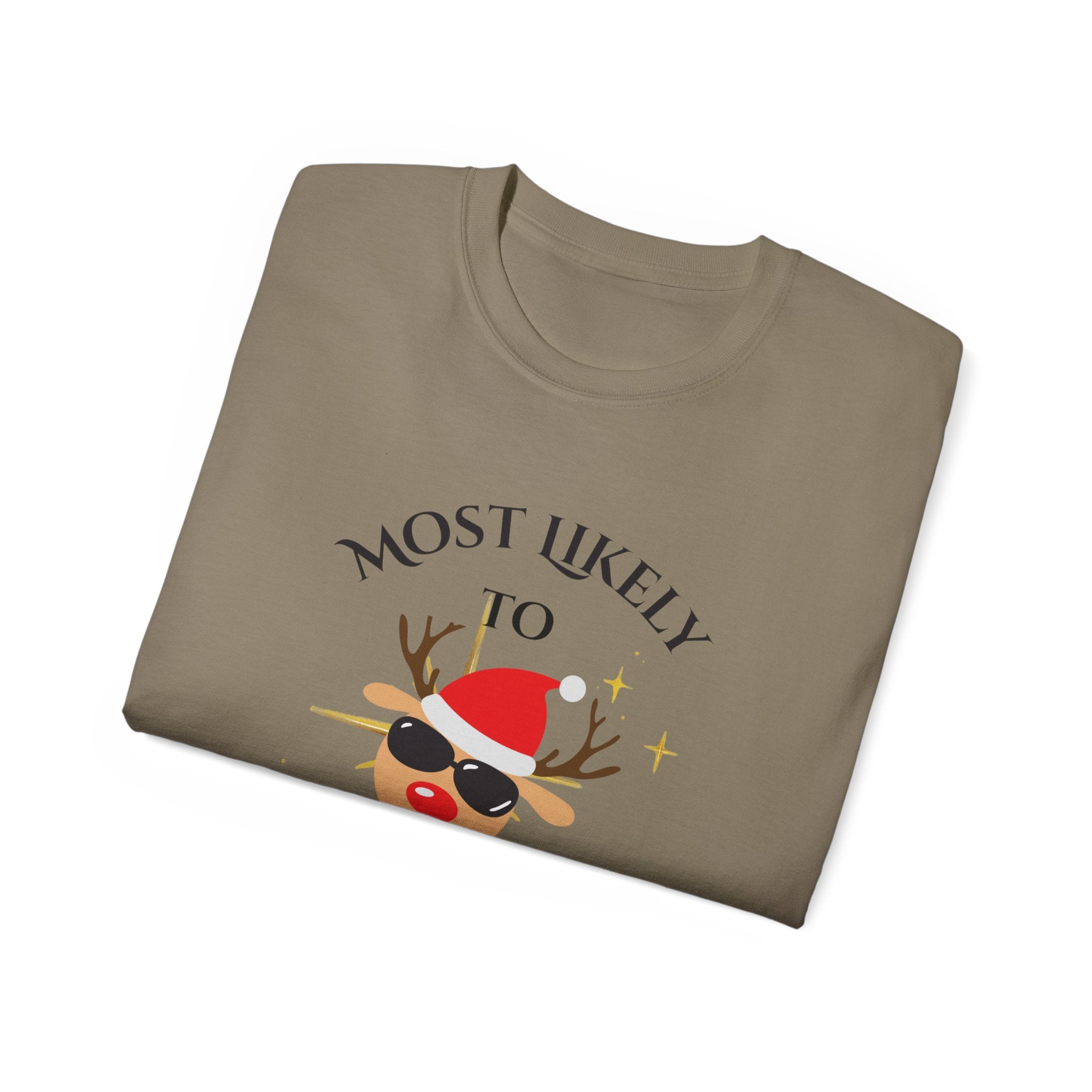 Most Likely to Make a TikTok... Funny Holiday T-Shirt, Perfect for Christmas Parties, Gift for Friends, Family Fun, Great for TikTok Dances