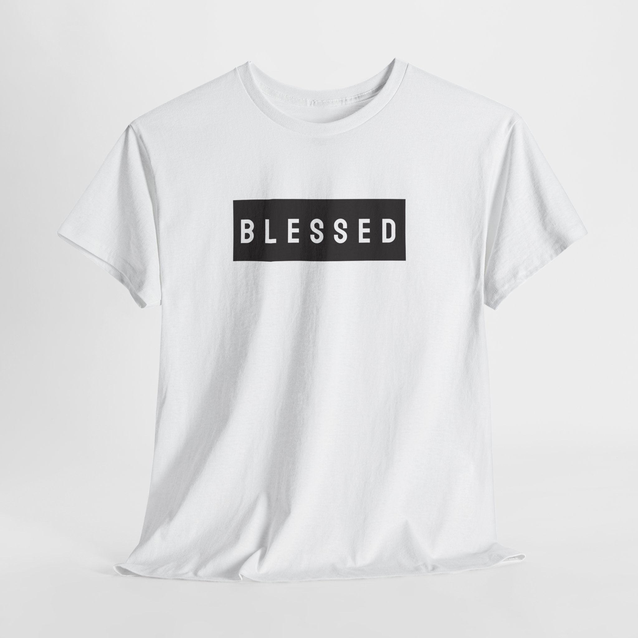 Blessed Box Logo T‑Shirt — Minimal Faith Graphic Tee