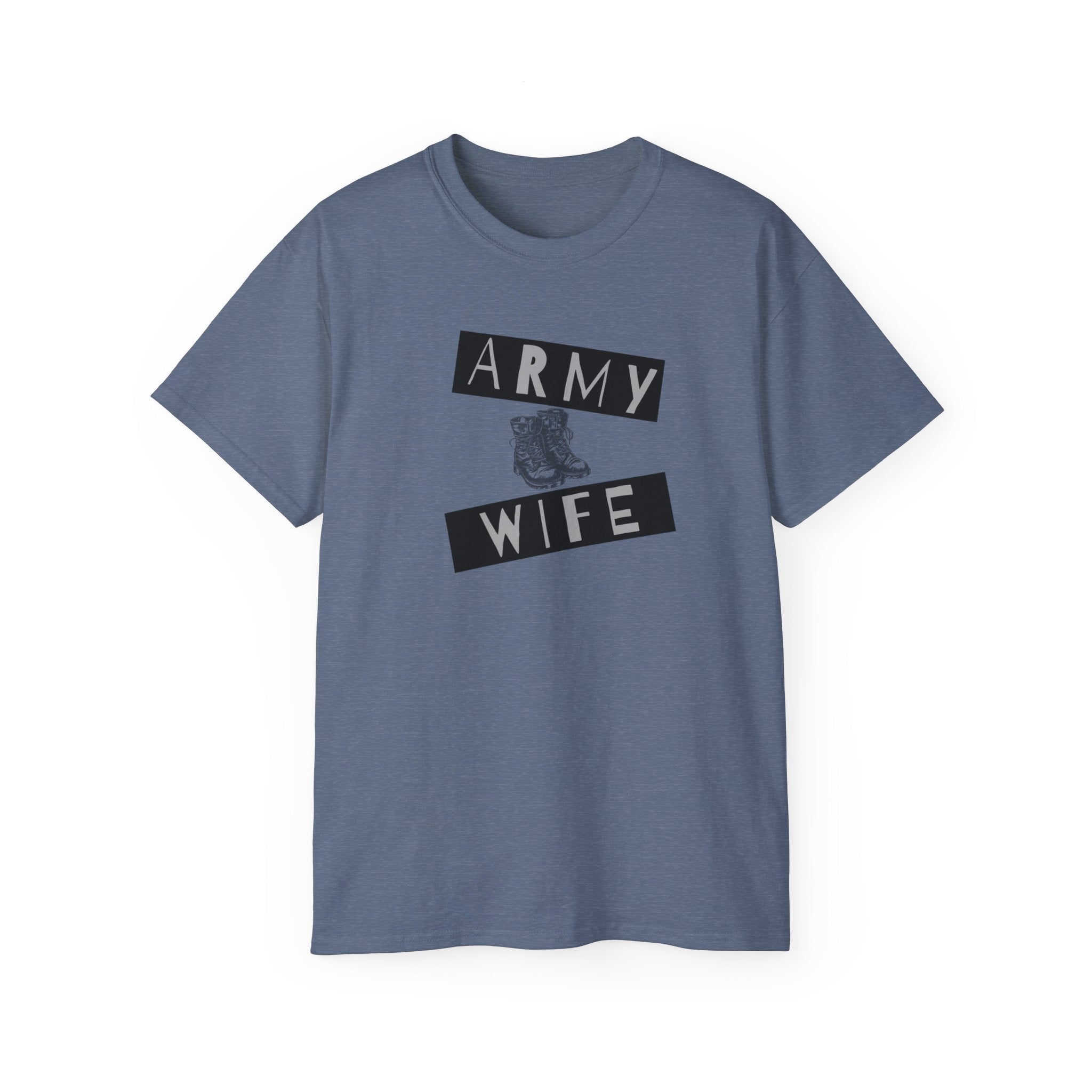Army Wife T‑Shirt — Military Wife Tee with Combat Boot Graphic
