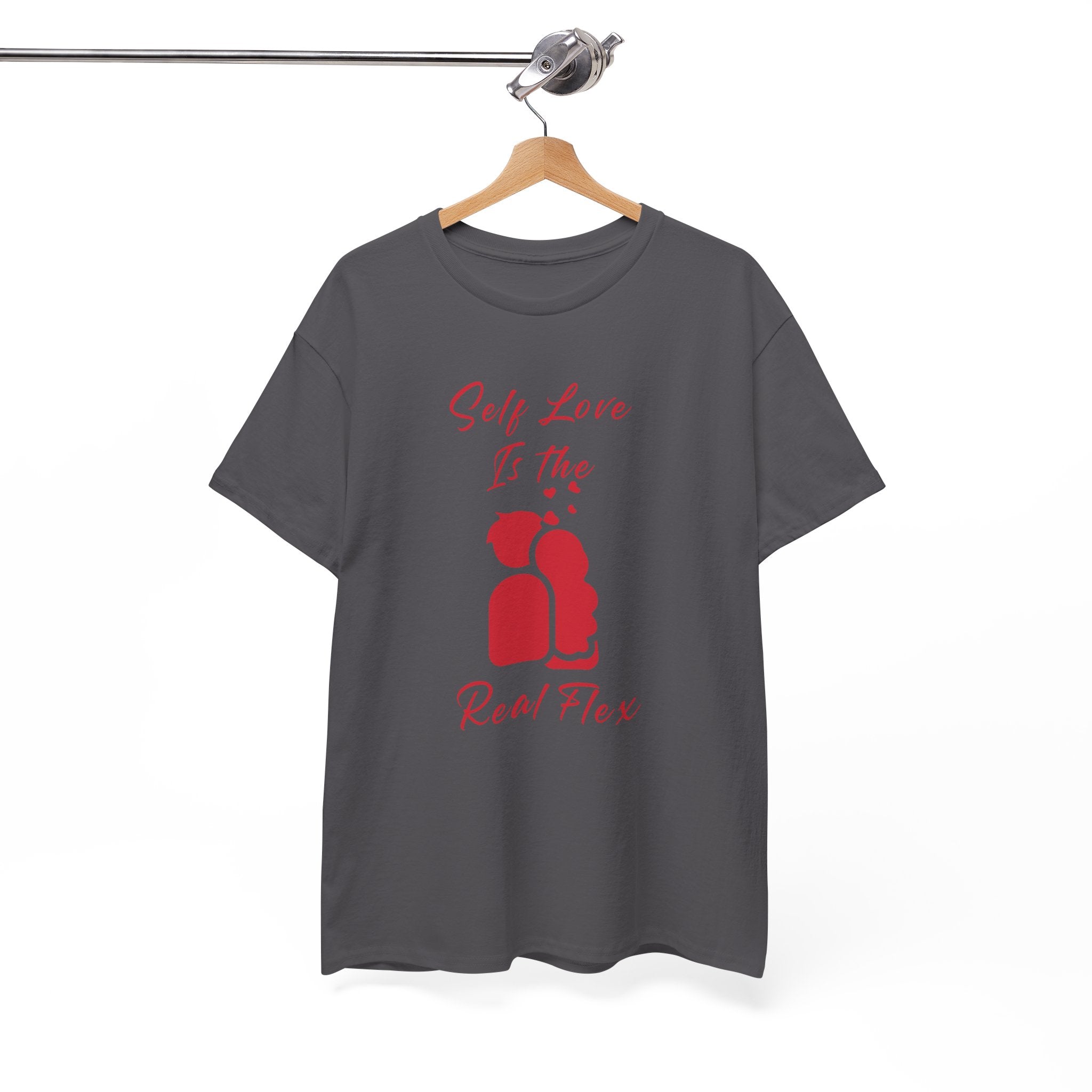 T-Shirt — "Self Love Is The Real Flex" Romantic Couple Graphic Tee