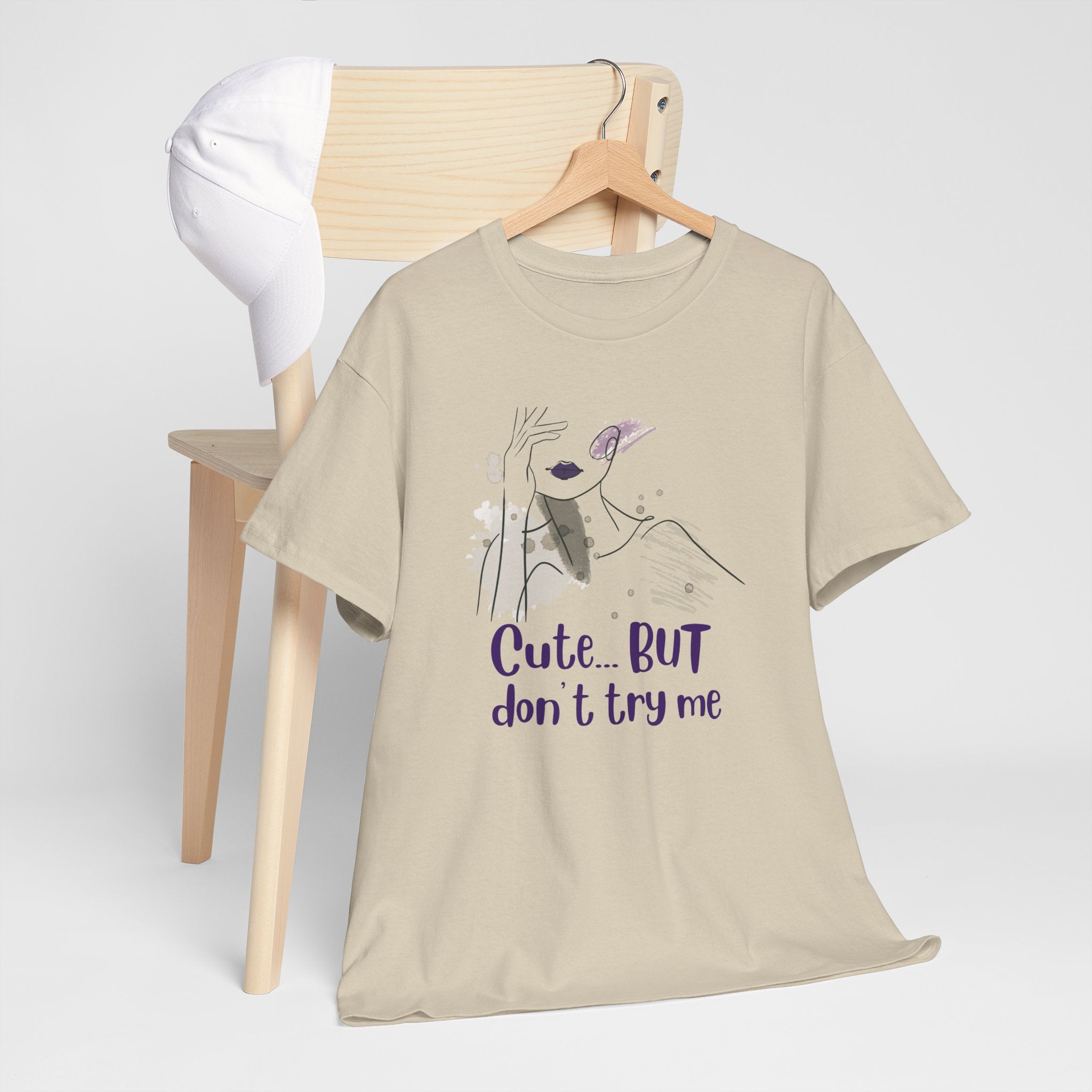 T‑Shirt — Cute… but don’t try me | Minimal Floral Graphic Tee