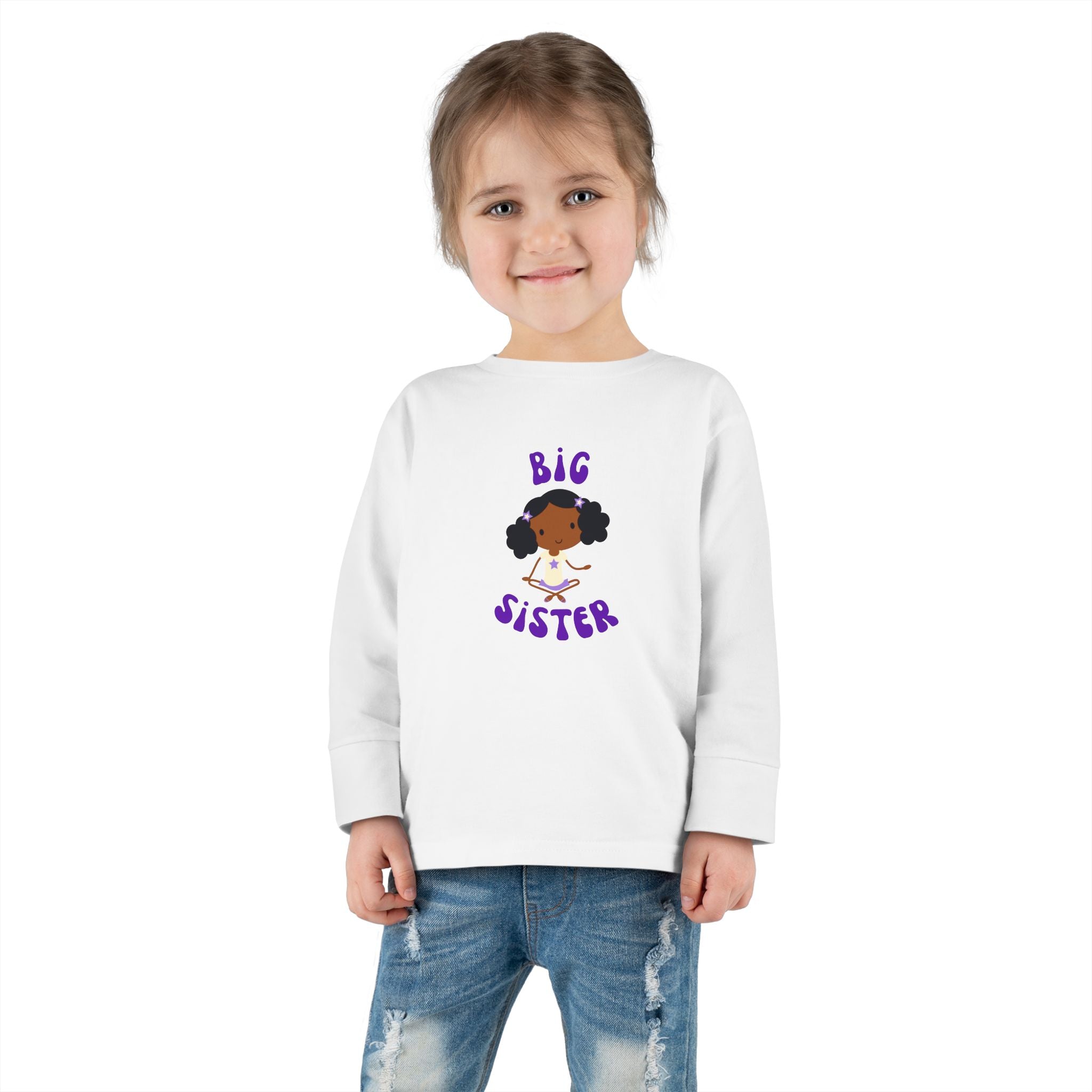 Big Sister Toddler Long Sleeve Tee — Cute Sister Announcement Shirt