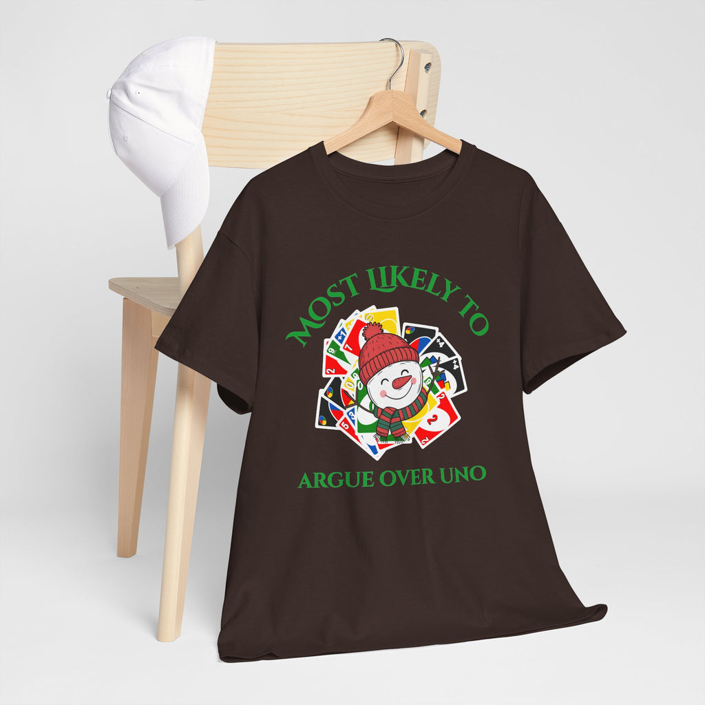 Most Likely to Argue Over Uno Christmas T-Shirt