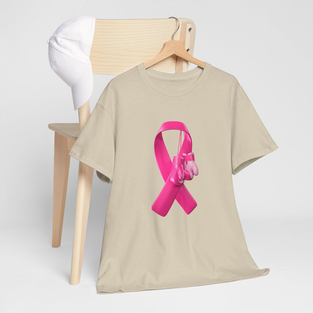 Breast Cancer Awareness Tee — Pink Ribbon with Boxing Gloves