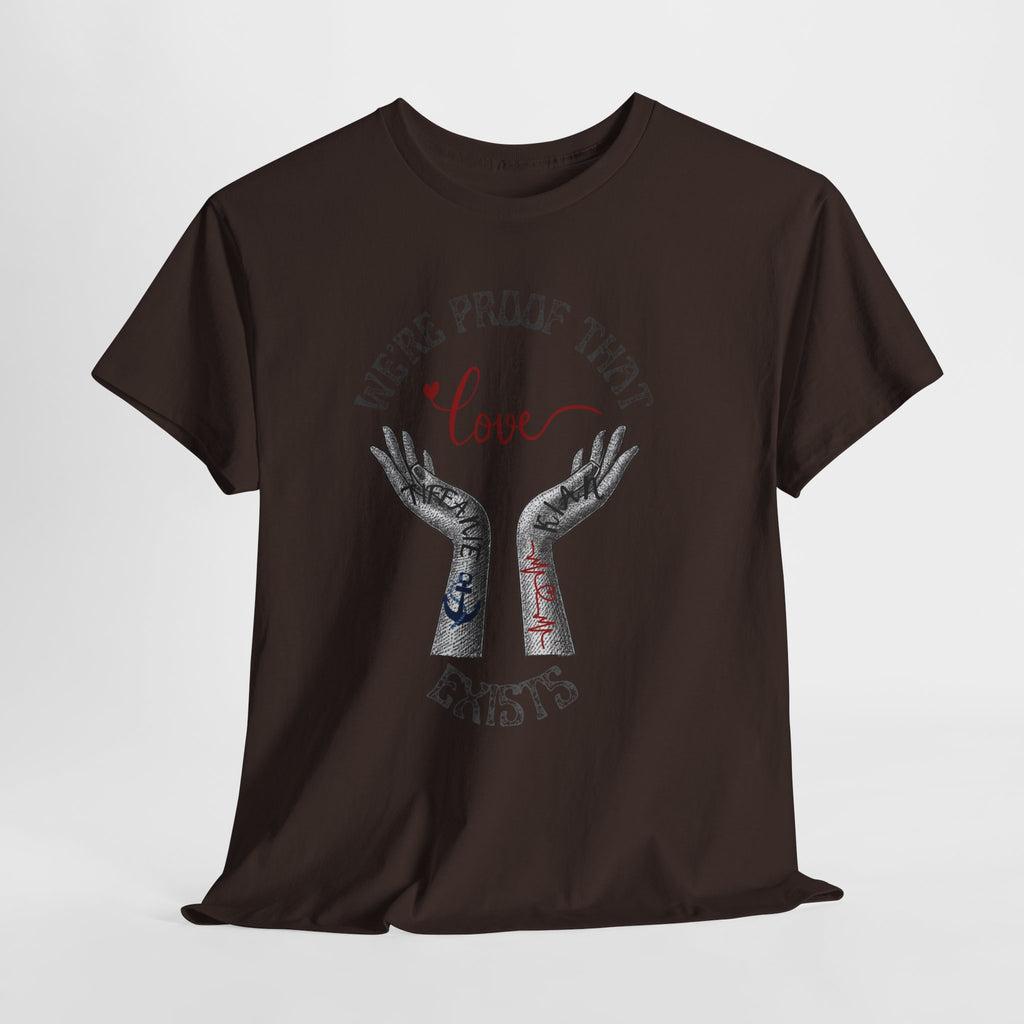 Love Wins Tattoo Hands T‑Shirt – "We're Proof That Love Exists" Couples Goal Pride Tee