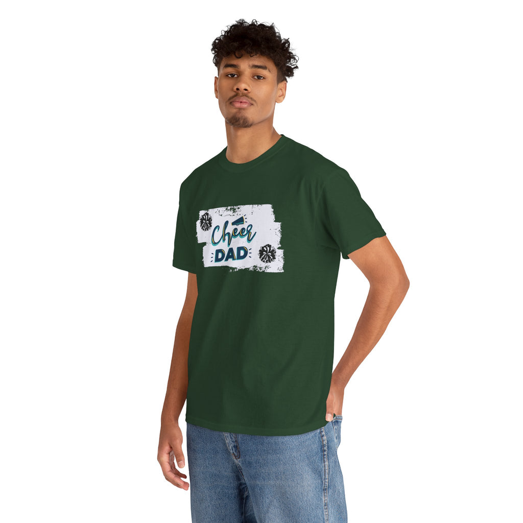 Cheer Dad T-Shirt — Cheerleading Dad Tee with Pom-Poms, Father's Day Gift