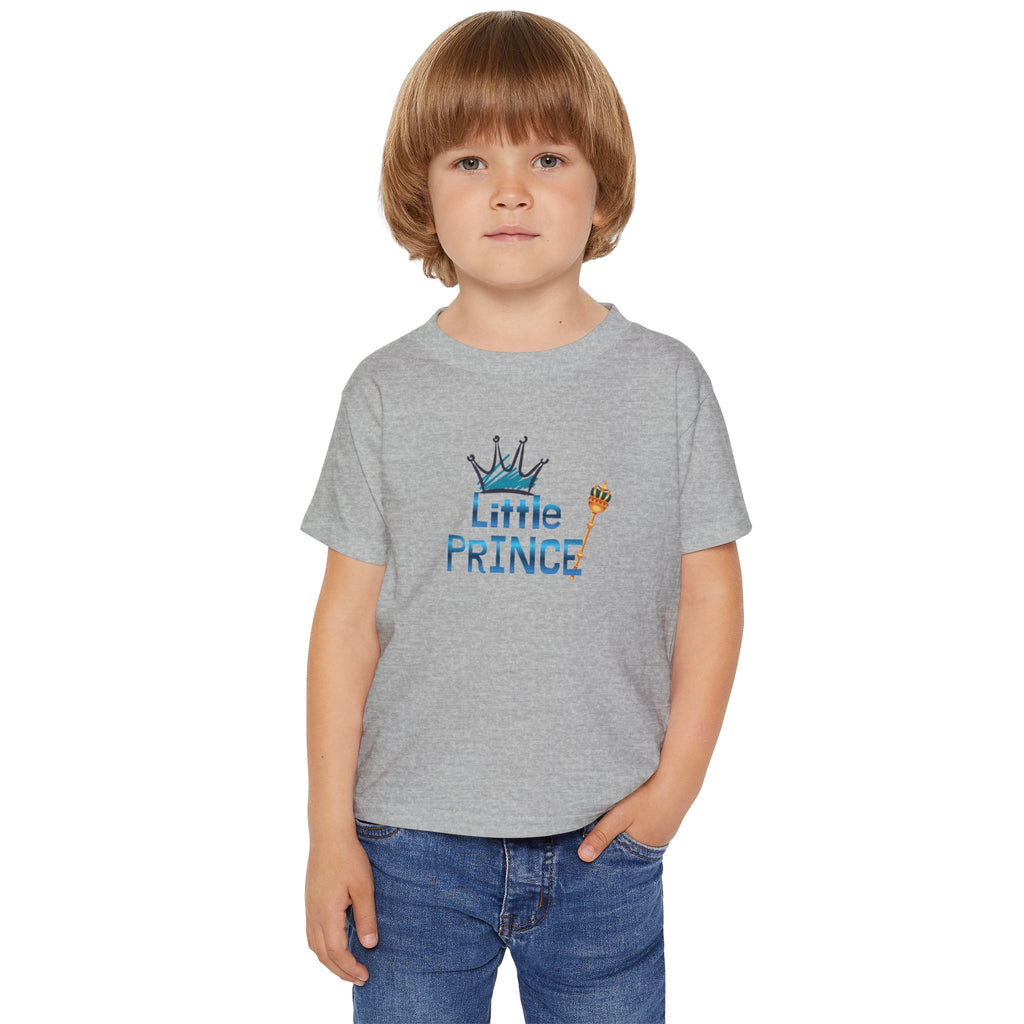Toddler T-Shirt — “Little Prince” Blue Crown Cute Kids Tee