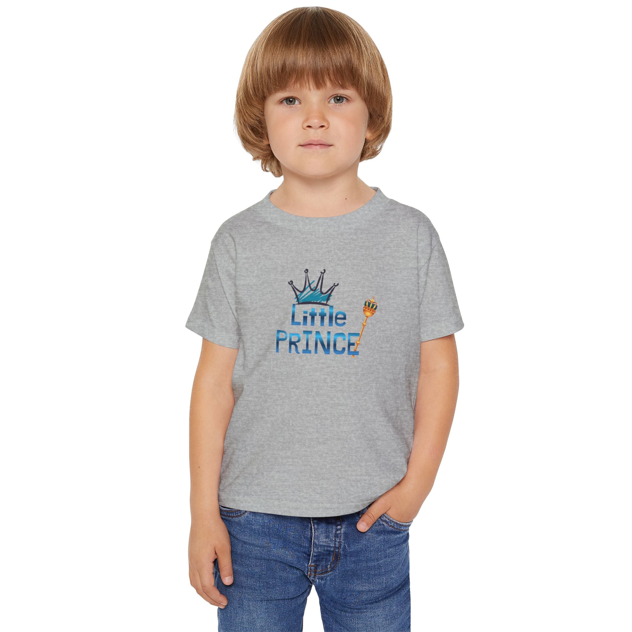 Toddler T-Shirt — “Little Prince” Blue Crown Cute Kids Tee