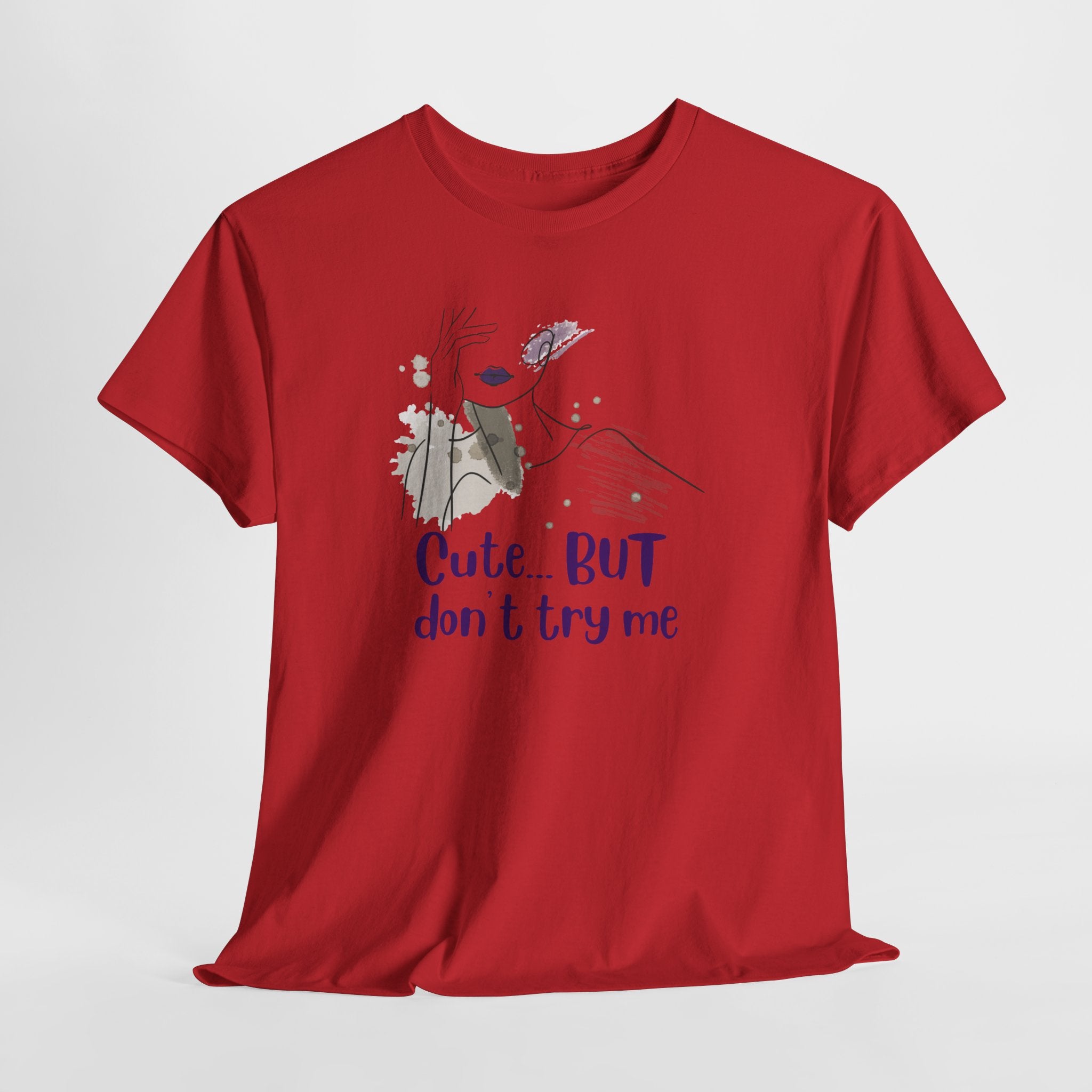 T‑Shirt — Cute… but don’t try me | Minimal Floral Graphic Tee