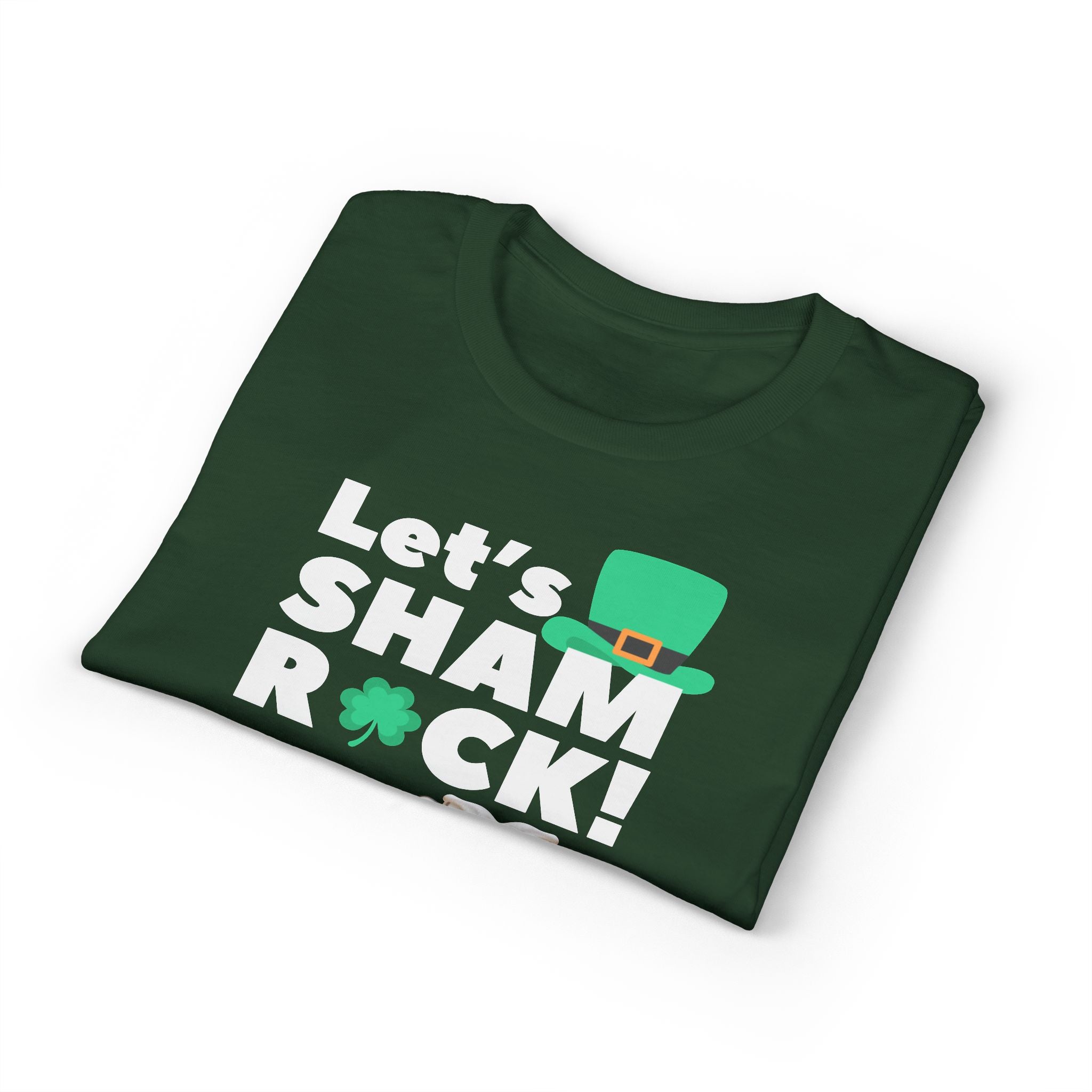 Let's Shamrock! St. Patrick's Day T-Shirt — Green Leprechaun Hat & Beer Mug Design