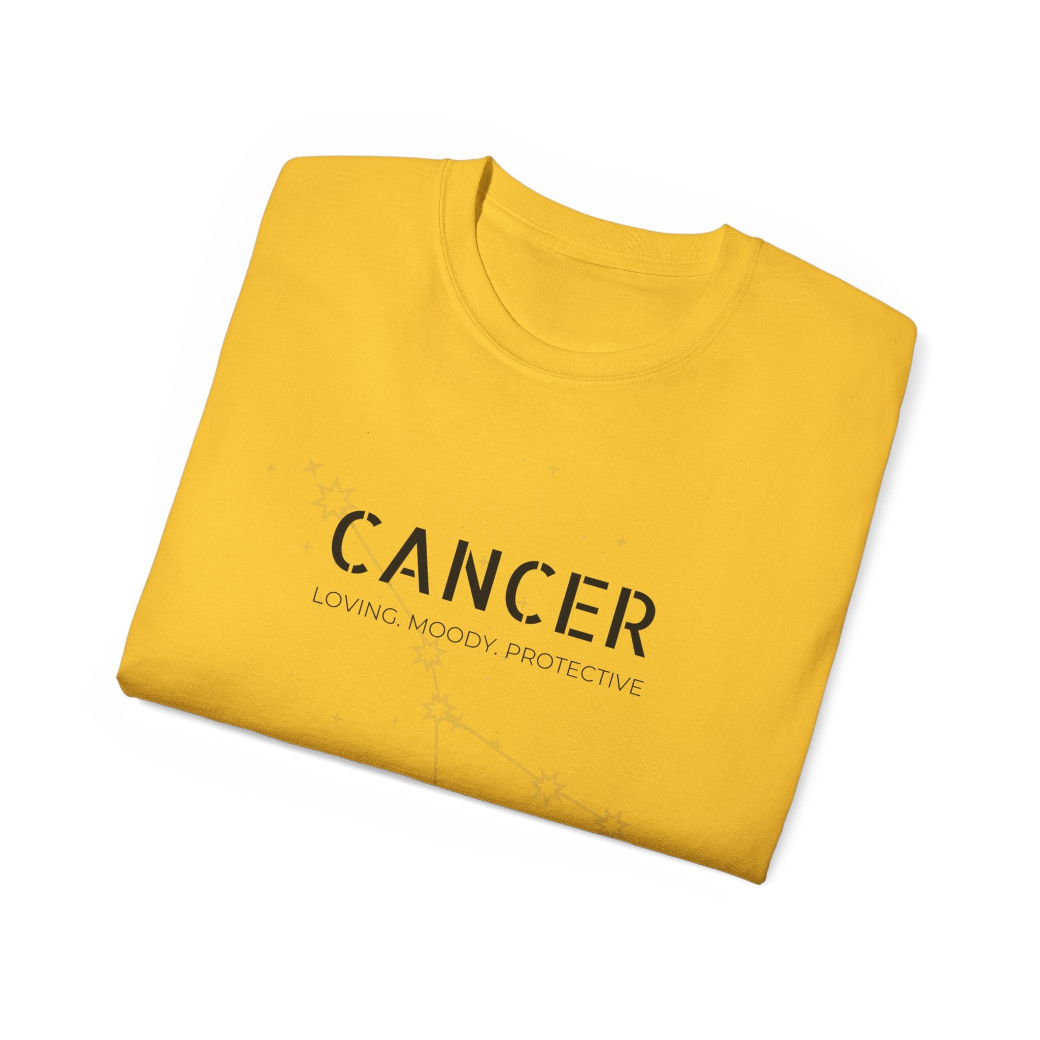 Cancer Zodiac T‑Shirt – Minimalist 'Cancer: Caring, Moody, Protective' Astrology Tee