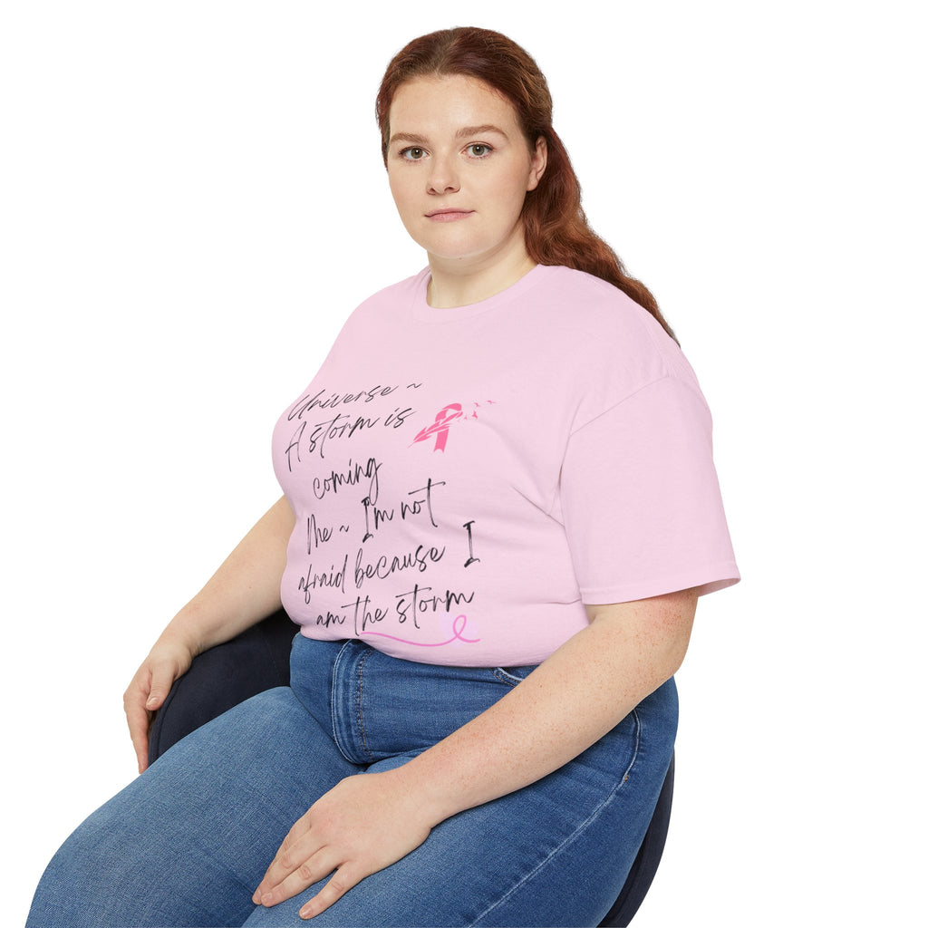 Breast Cancer Awareness Tee – "A Storm is Coming" Inspirational Cotton Shirt