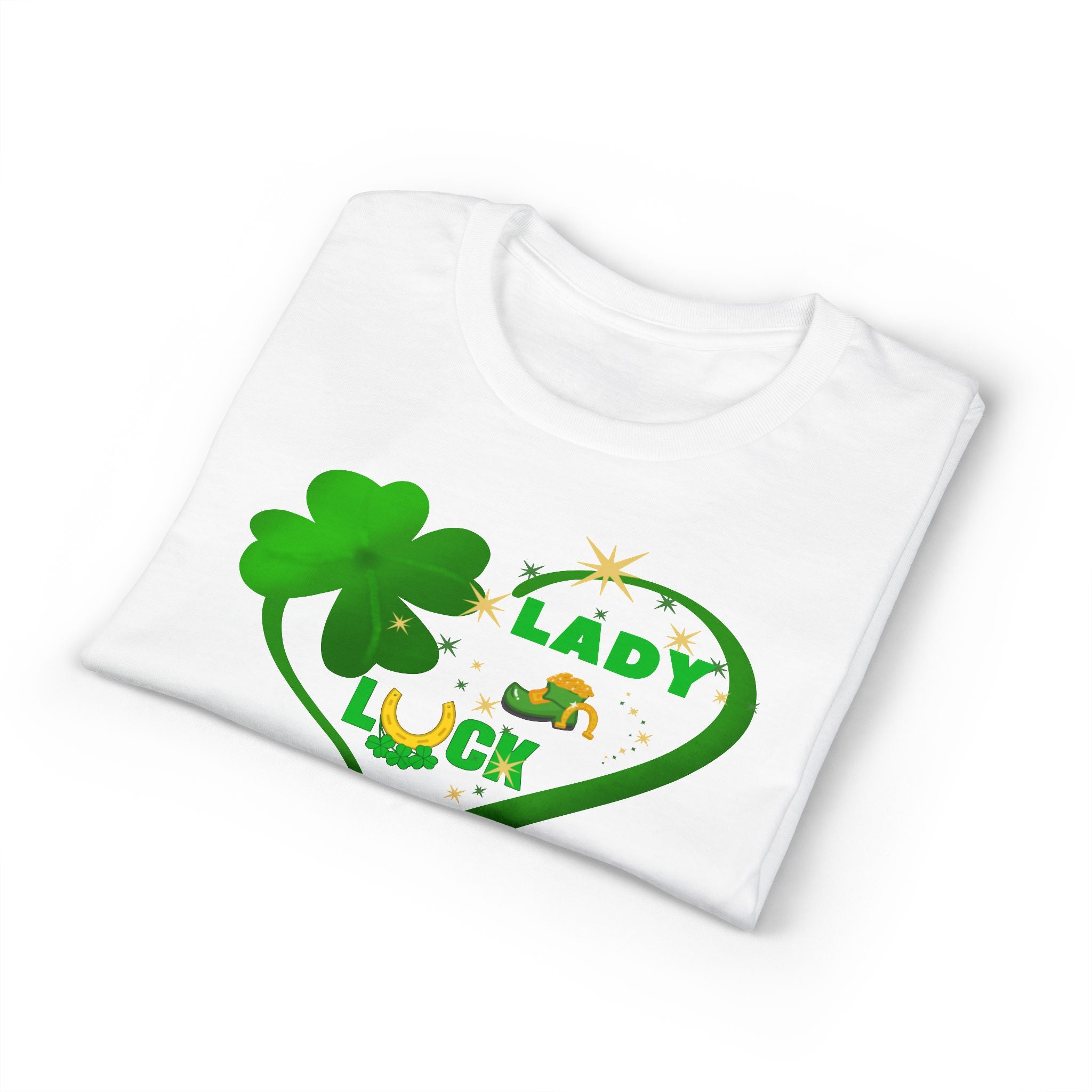 "Lady Luck" T-Shirt — Shamrock Heart St. Patrick's Day Tee
