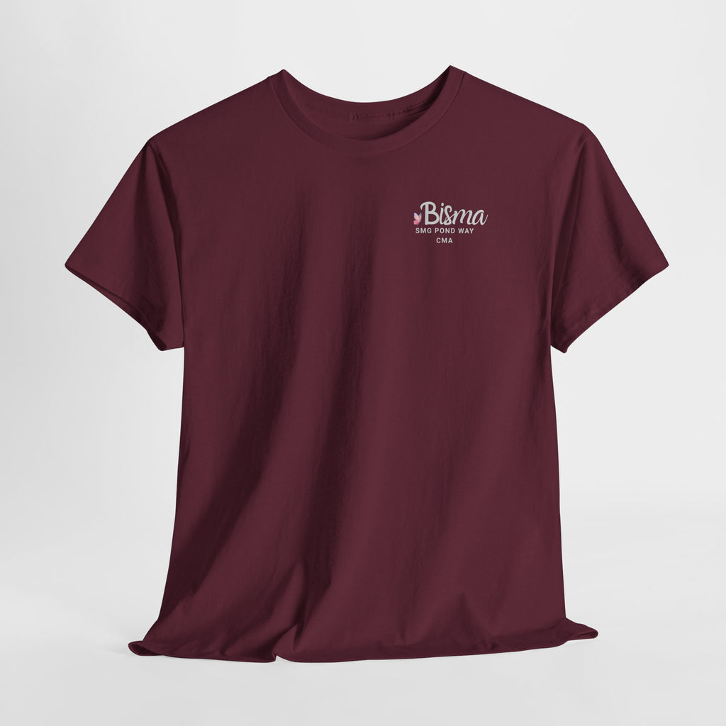 Bisma Crest Pocket Tee – Black T-Shirt White Script with Butterfly
