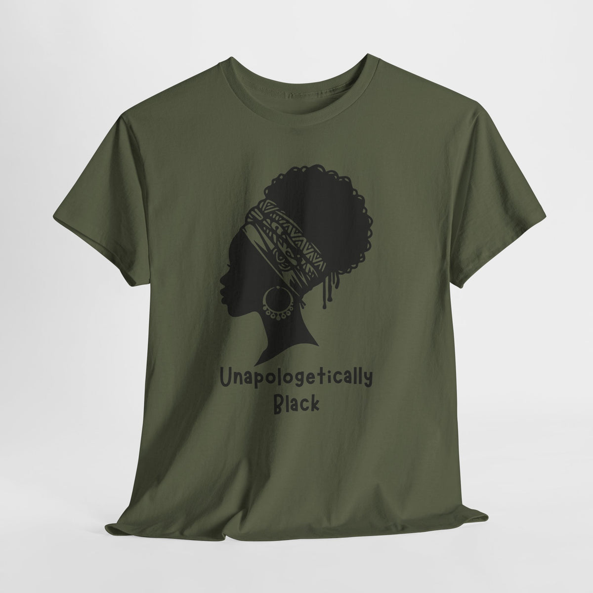 Meditative Woman Line Art Tee – "Unapologetically Black" Cotton T‑Shirt