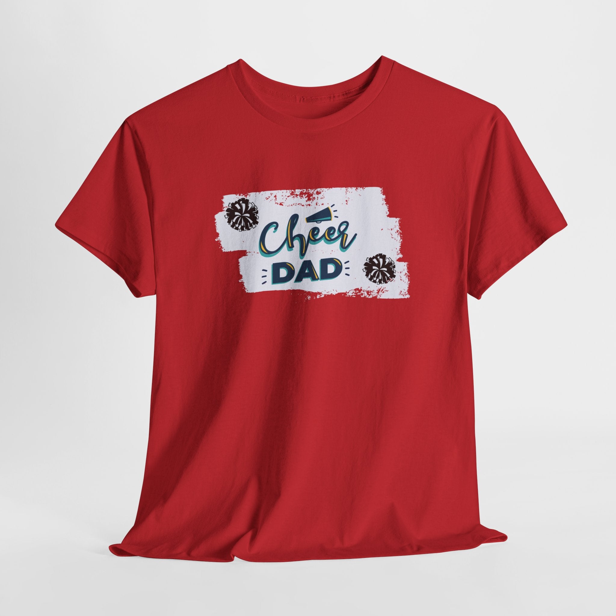 Cheer Dad T-Shirt — Cheerleading Dad Tee with Pom-Poms, Father's Day Gift