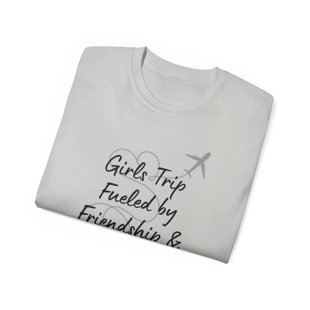 Girls Trip Tee — "Girls Trip Fueled by Friendship & Flights" Travel Shirt