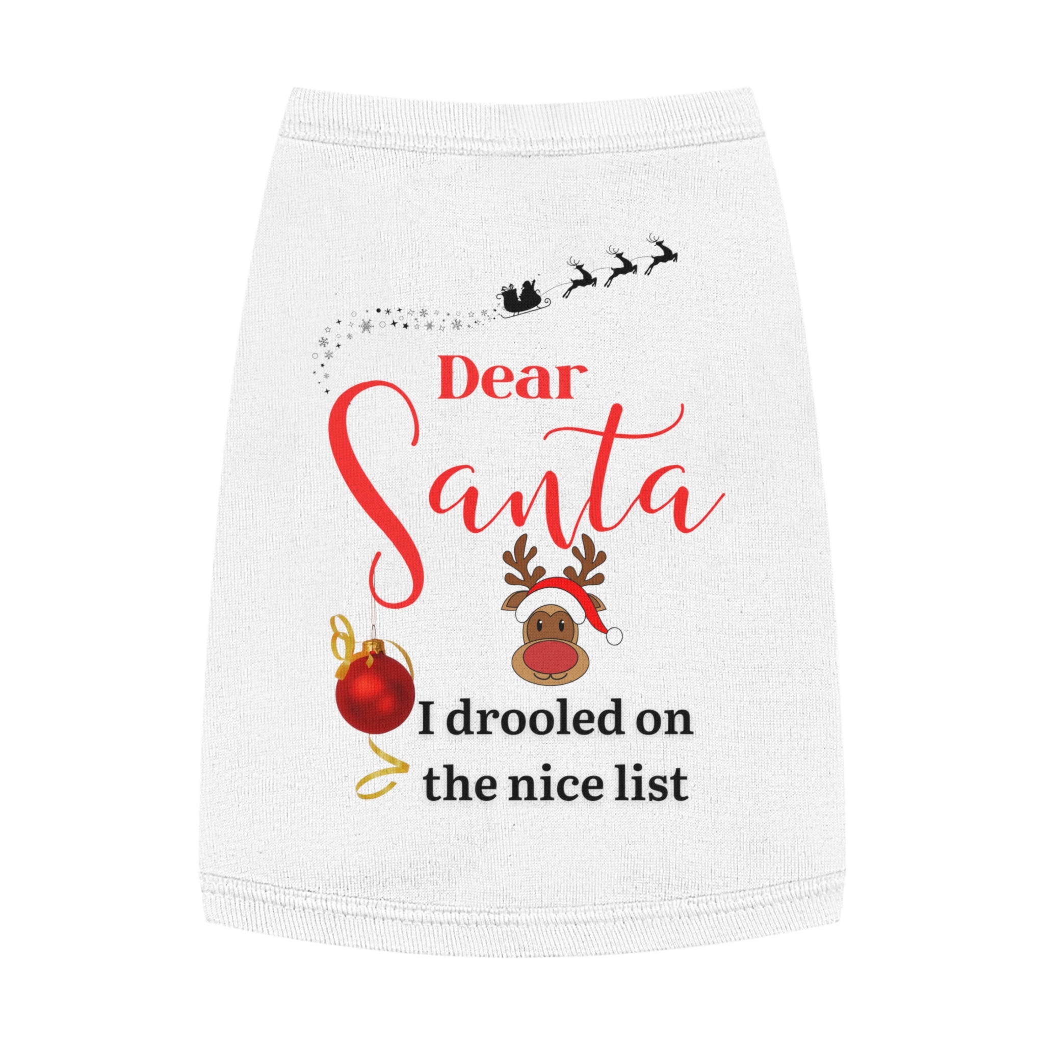 I drooled on ...Festive Pet Tank Top, Christmas Pet Apparel, Holiday Dog Shirt, Santa Themed Dog Outfit, Cute Pet Gift