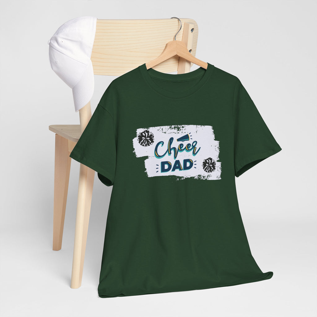Cheer Dad T-Shirt — Cheerleading Dad Tee with Pom-Poms, Father's Day Gift