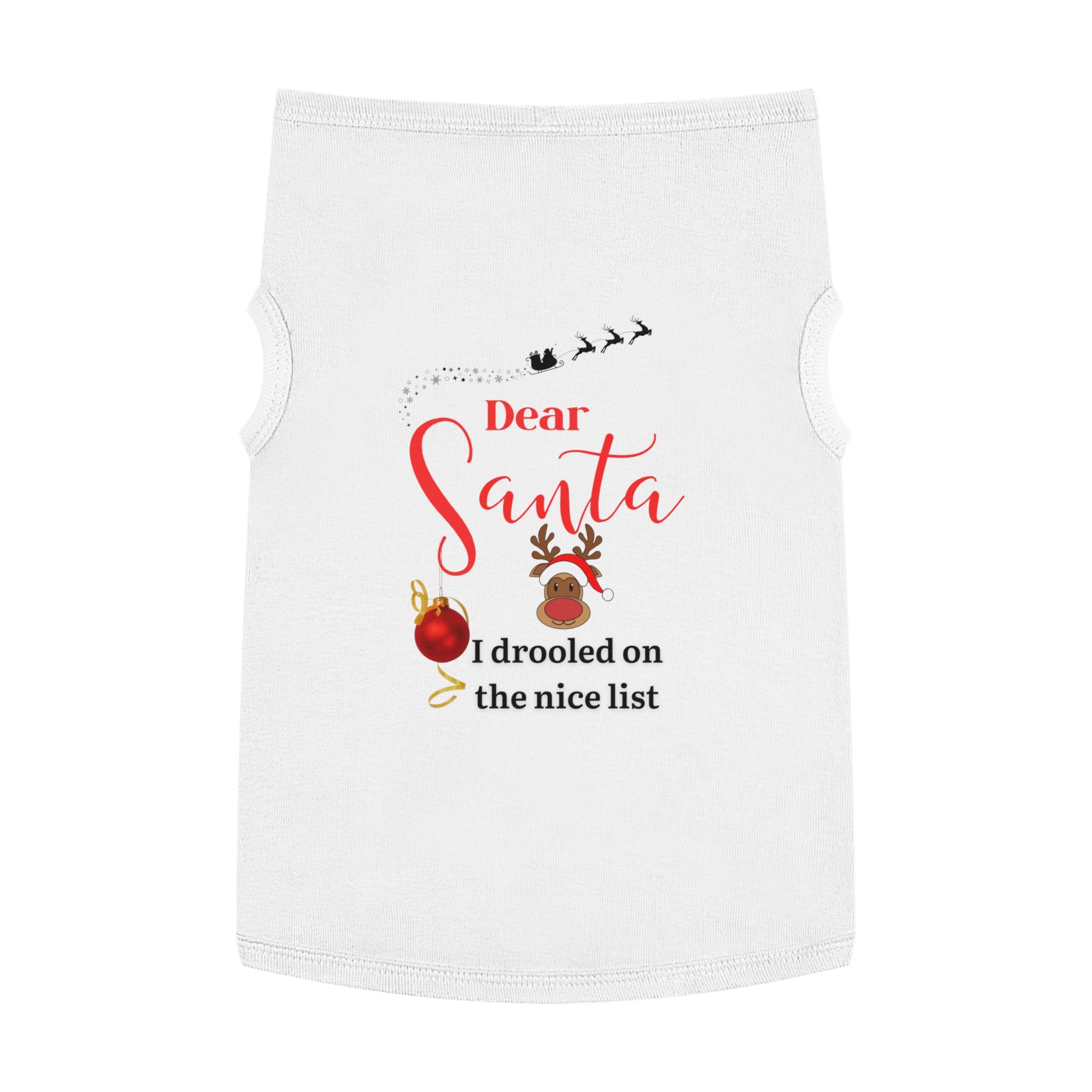 I drooled on ...Festive Pet Tank Top, Christmas Pet Apparel, Holiday Dog Shirt, Santa Themed Dog Outfit, Cute Pet Gift