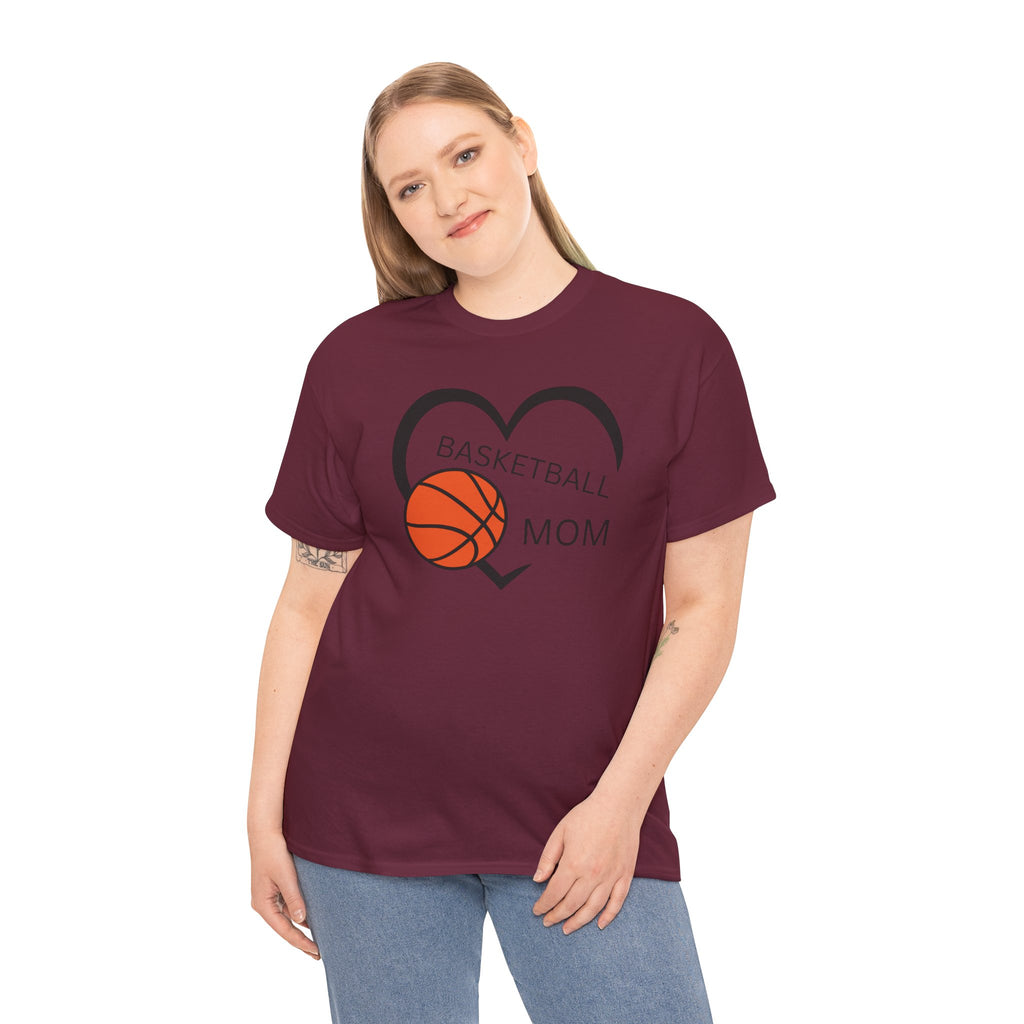 Basketball Mom T-Shirt – Heart & Basketball Design