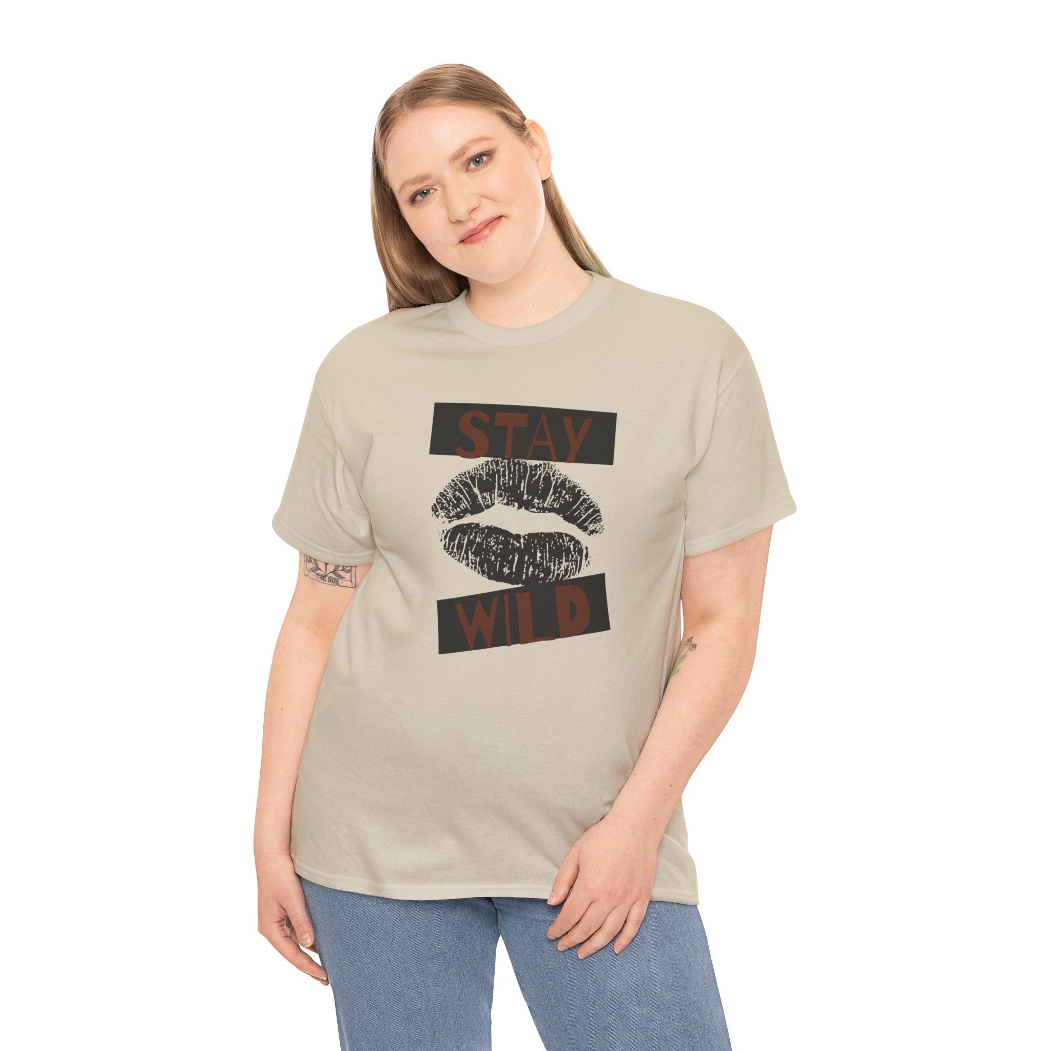 Stay Wild Lip Print T‑Shirt