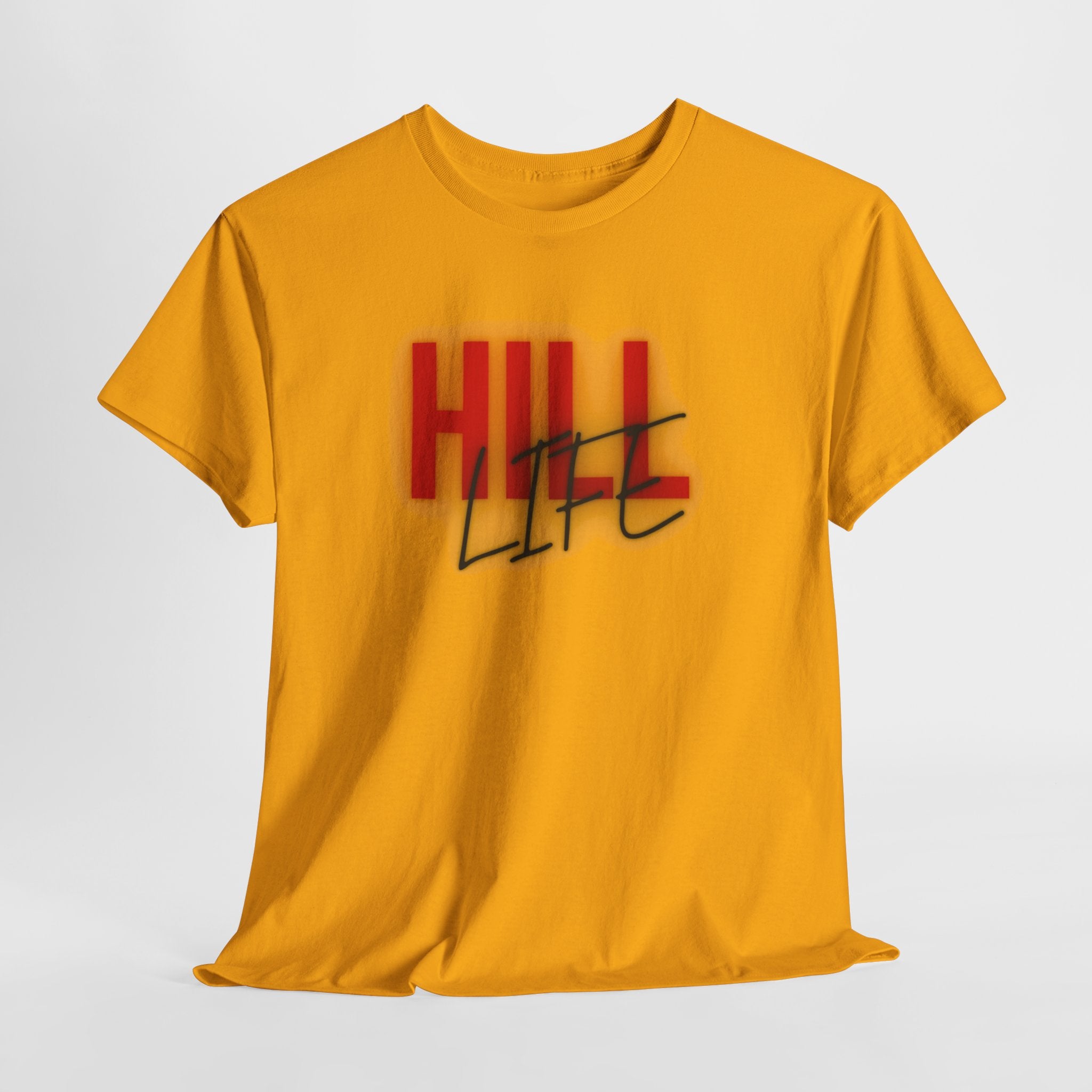 Hill Life Tee — Red Gradient Graphic T-Shirt