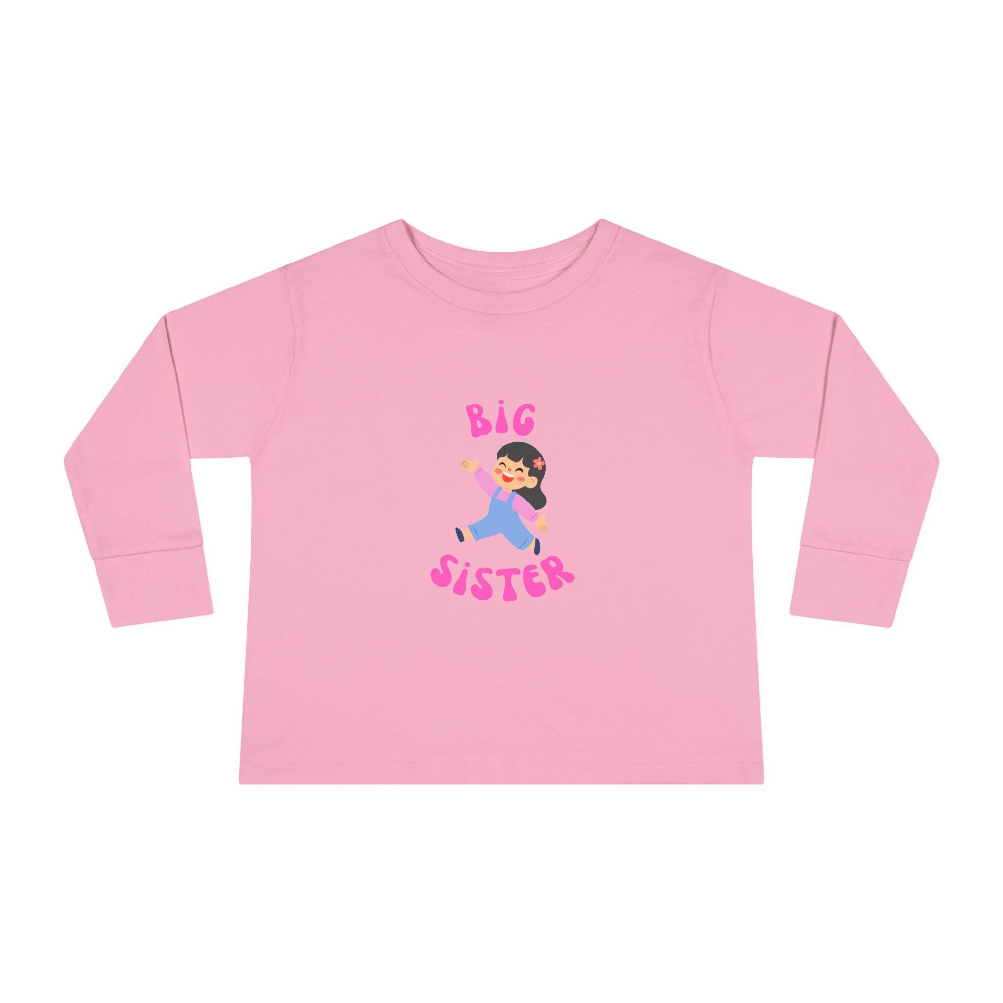 Big Sister Toddler Long Sleeve Tee — Cute Announce Shirt for New Siblings