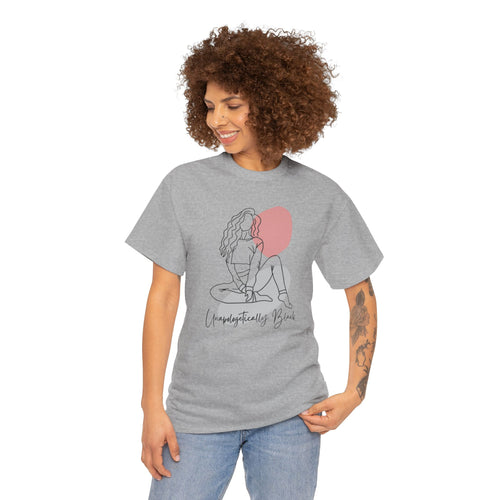 Bold Woman Line Art Tee – "Unapologetically Black" Cotton T‑Shirt