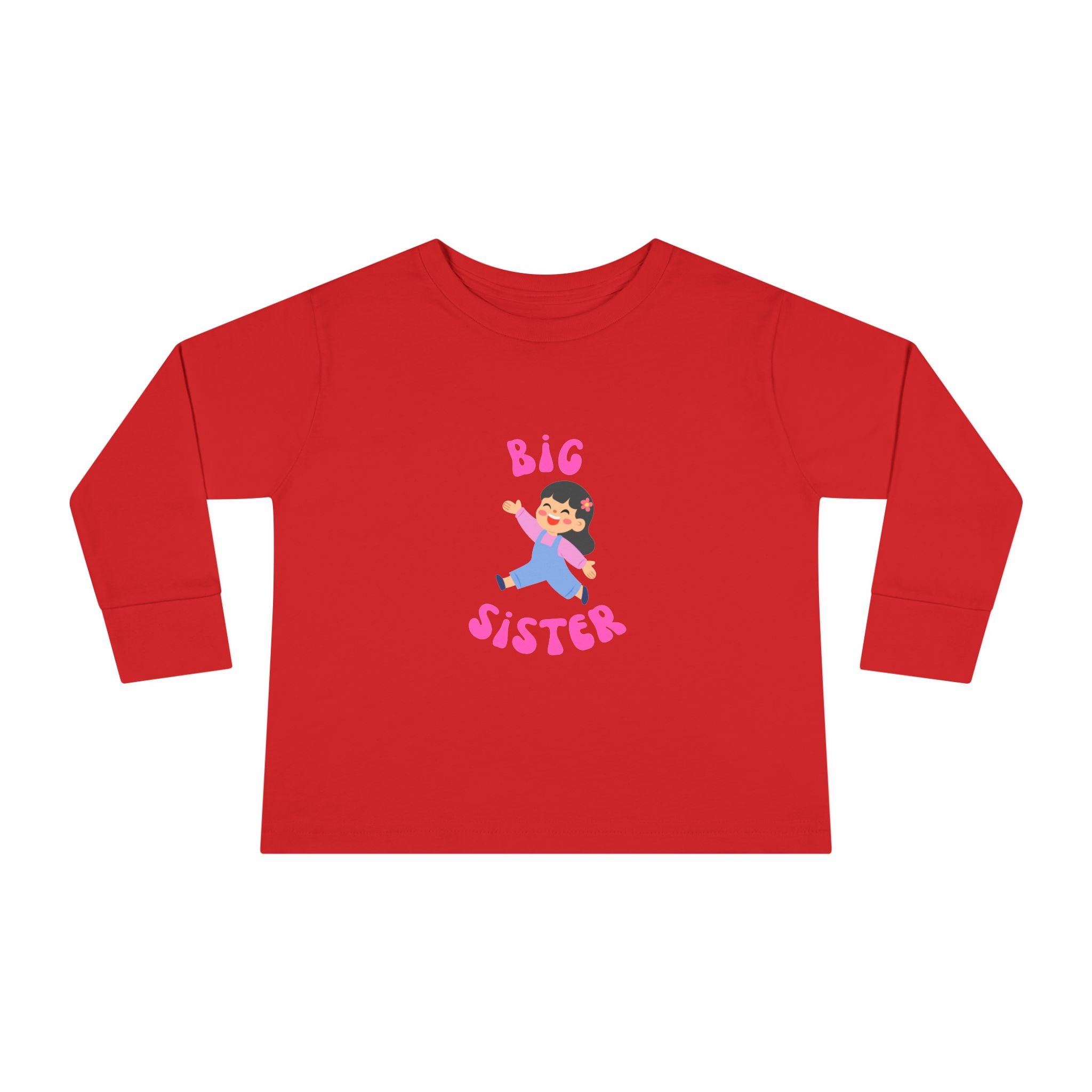 Big Sister Toddler Long Sleeve Tee — Cute Announce Shirt for New Siblings