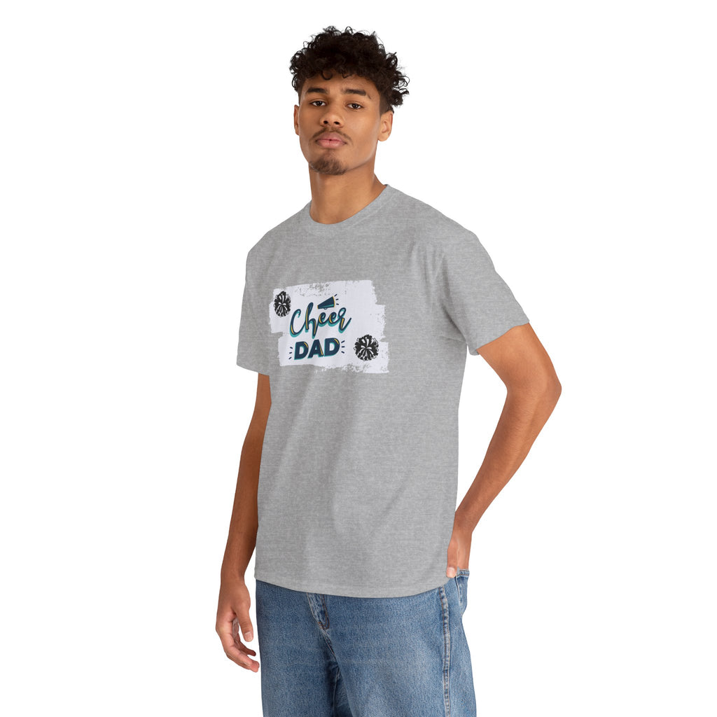 Cheer Dad T-Shirt — Cheerleading Dad Tee with Pom-Poms, Father's Day Gift