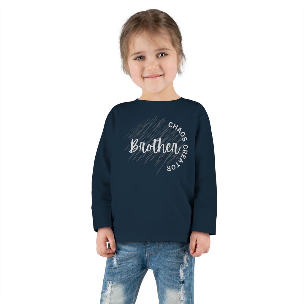 Toddler Long Sleeve Tee — “Chaos Creator” Brother Graphic