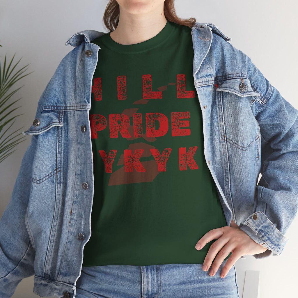 Hill Pride Cobblestone Road Graphic Tee — Red Brick Path Text Design