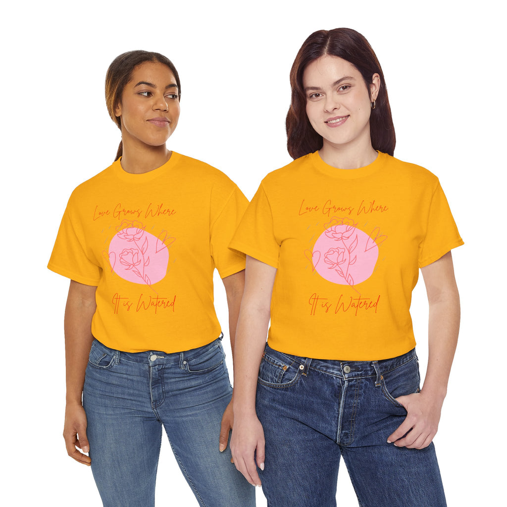 Rose Moon Graphic Tee — "Love Grows Where It’s Watered"