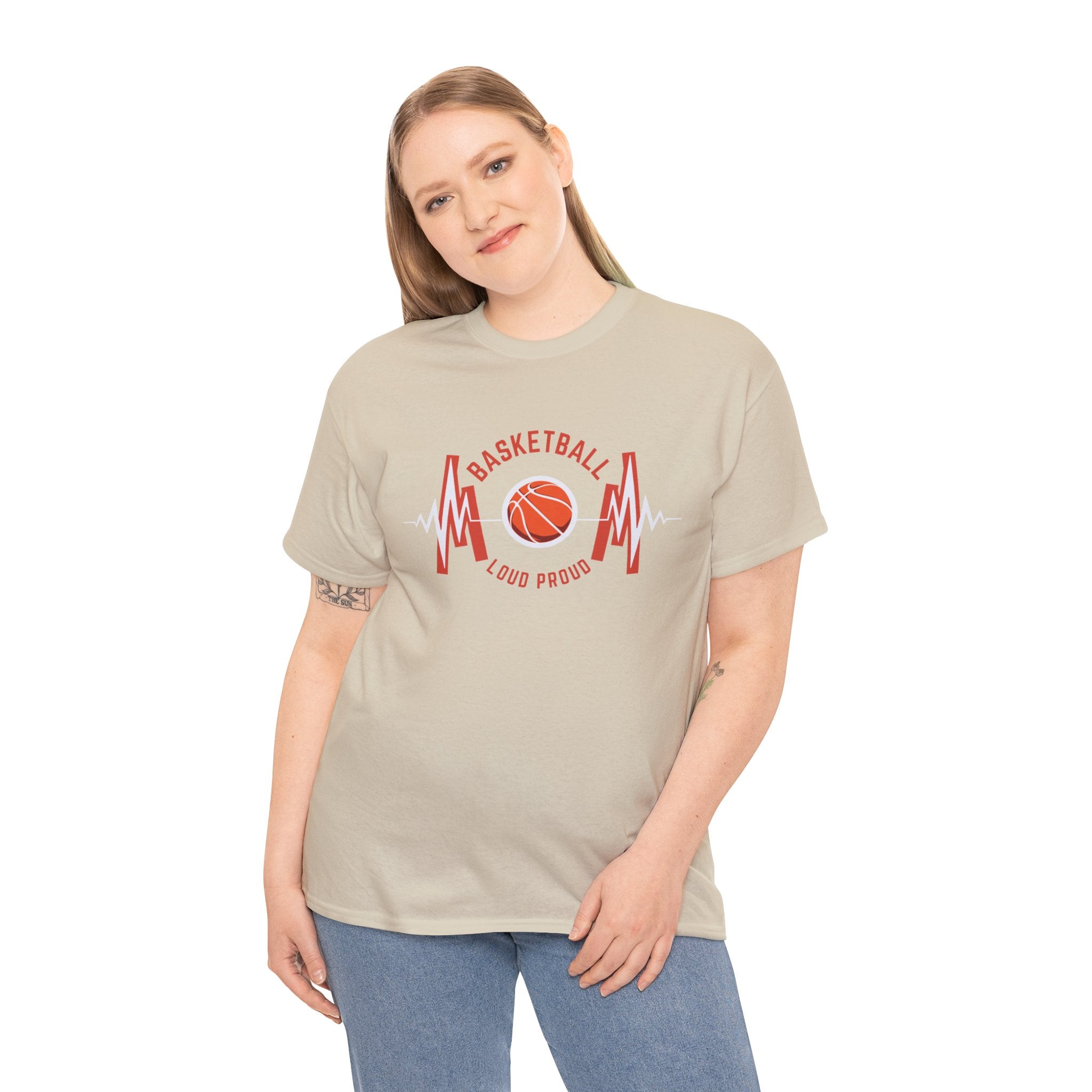 Basketball Mom Loud Proud Tee — Heartbeat Hoop Graphic T‑Shirt